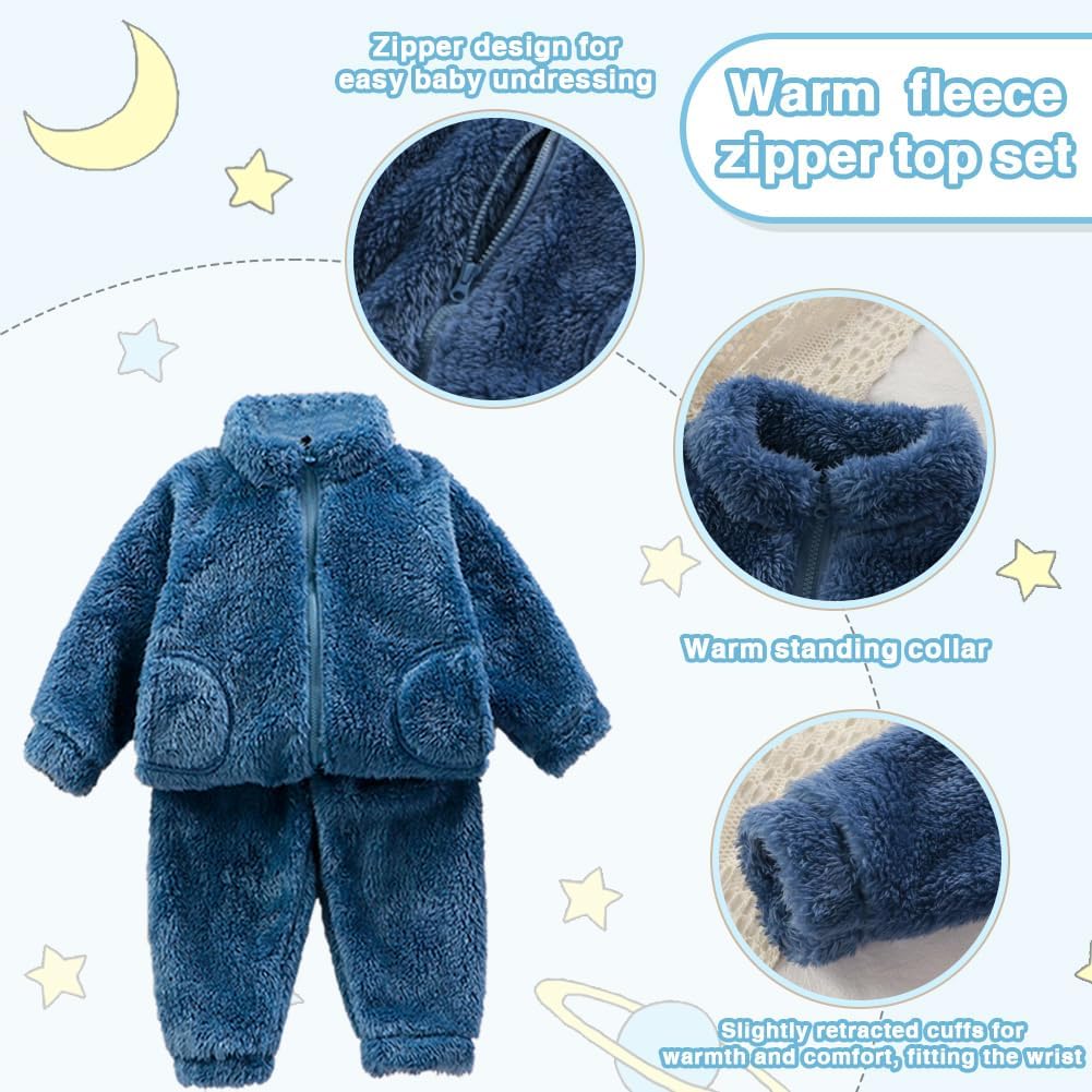 UVIPC Toddler Bear Fleece Set Winter 2-Piece Bear Matching Set