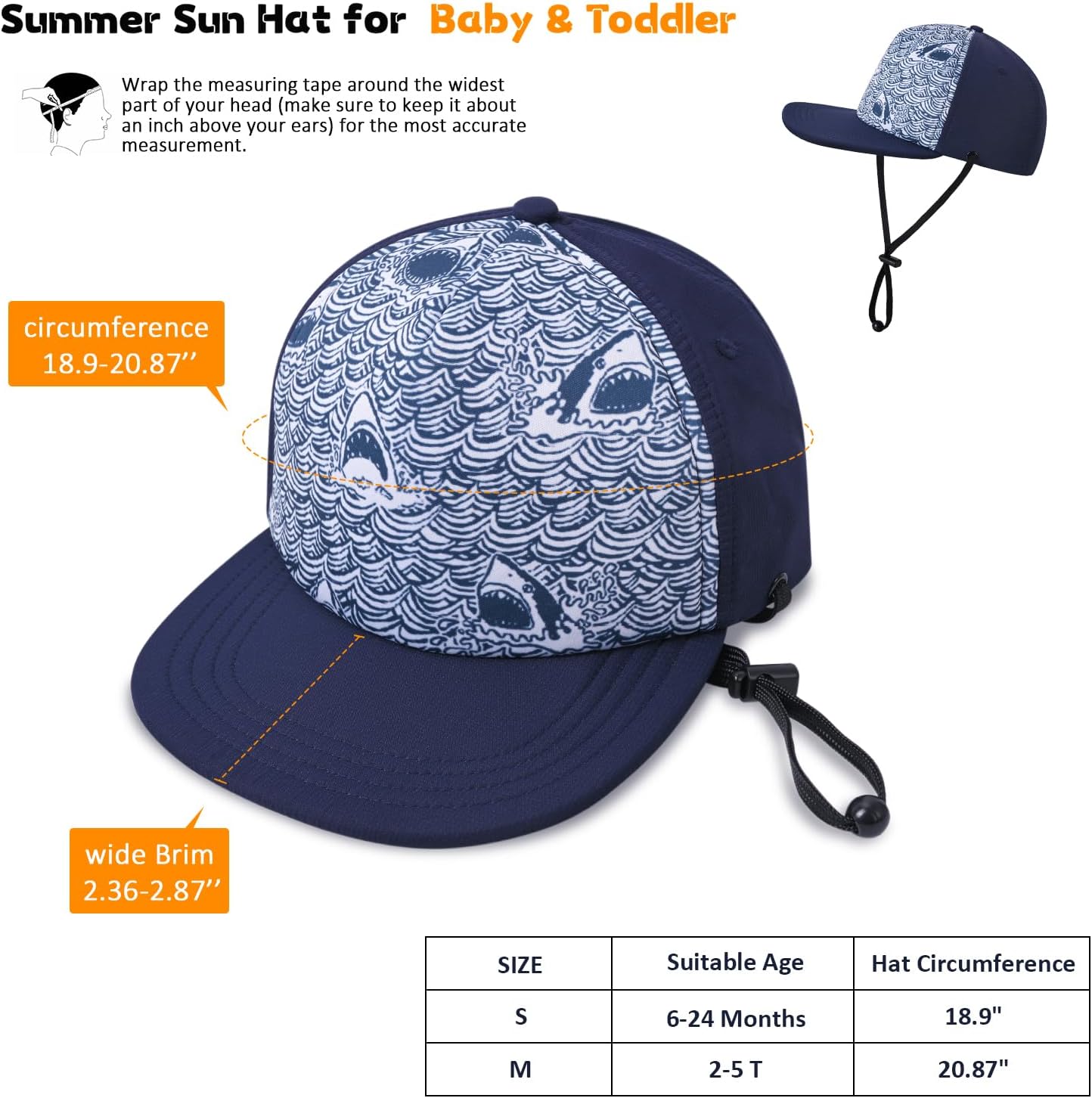 Perfect Snug Cool Kids Baseball Hat Visor for Toddler and Up