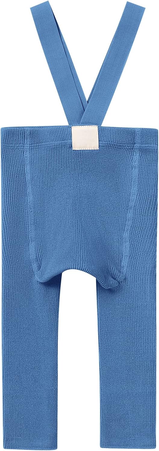 Stylish Ribbed Leggings with Suspenders for Babies