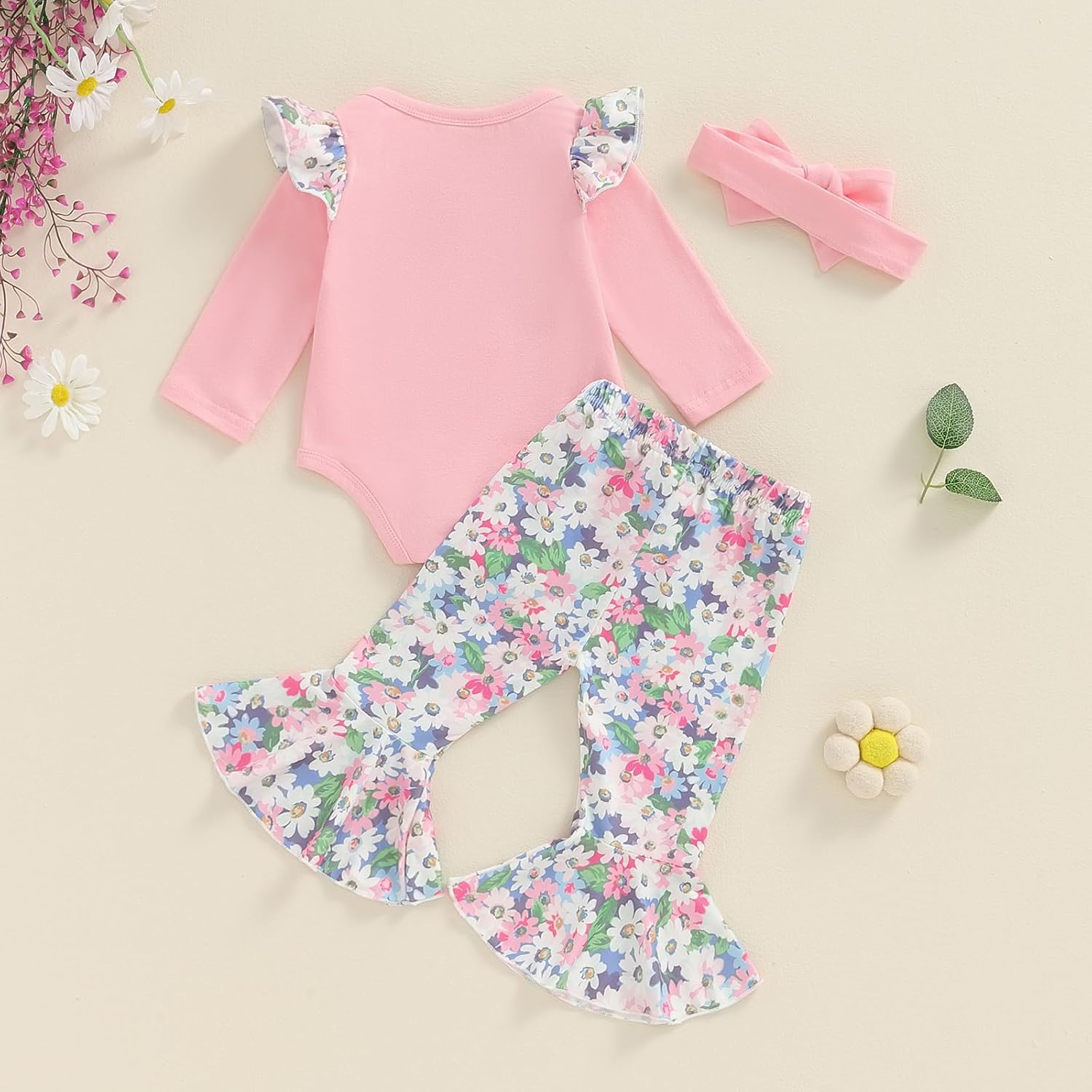 Elephant and Floral Romper Set for Babies