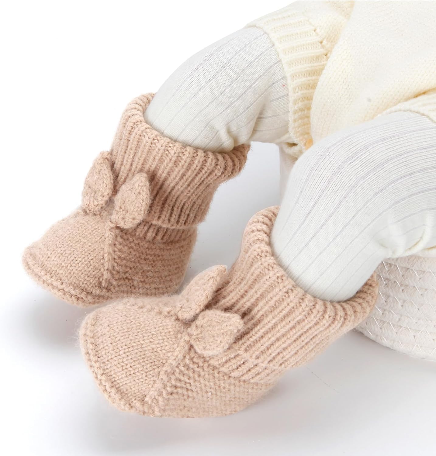 Warm Soft Knit Booties for Newborns