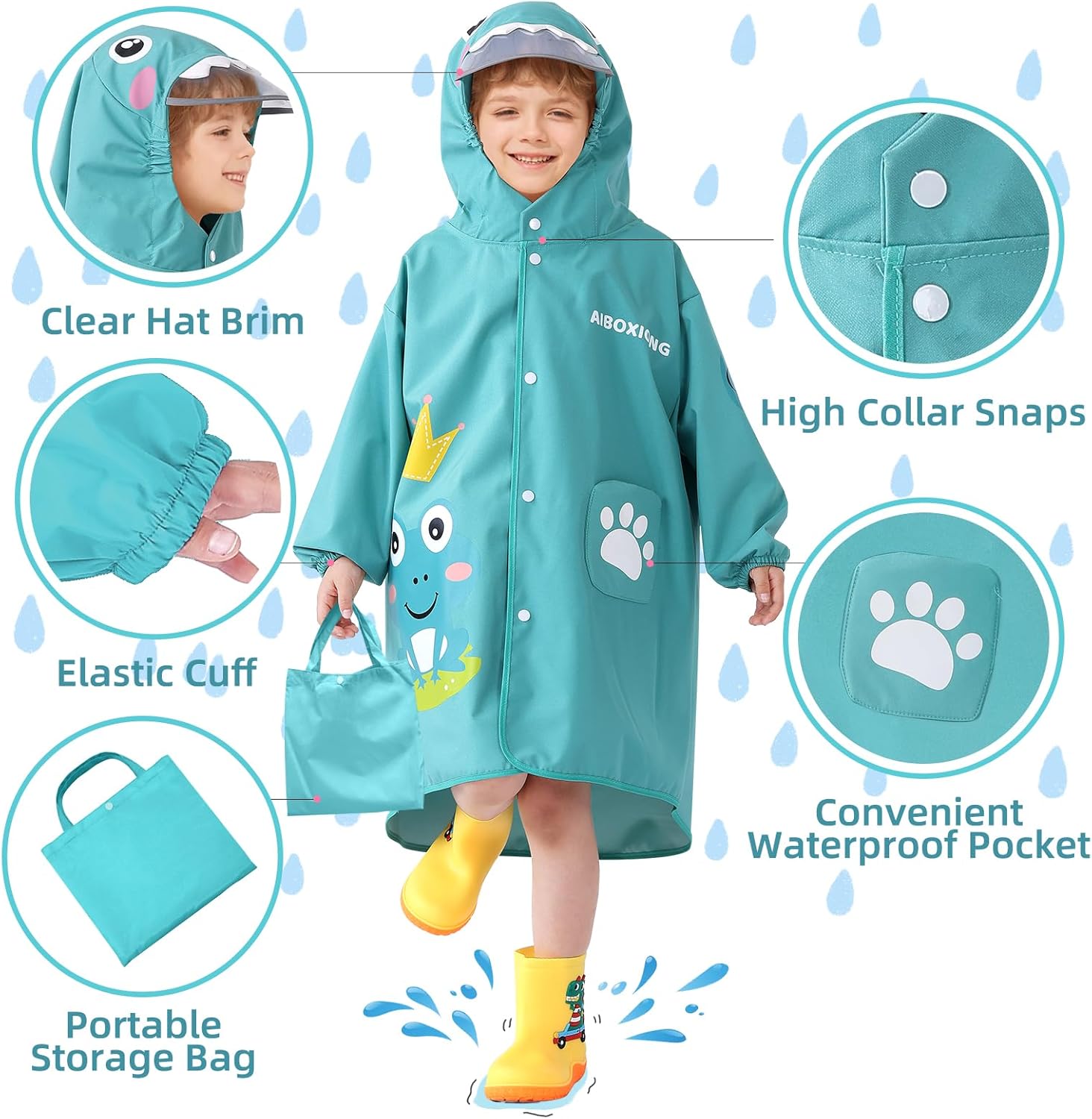 Trenovo Kids Waterproof Rain Coats