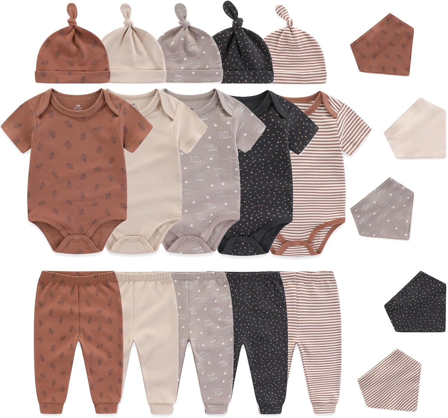 Ecojoy - A Unique 20-Piece Baby Romper Set for Boys Girls