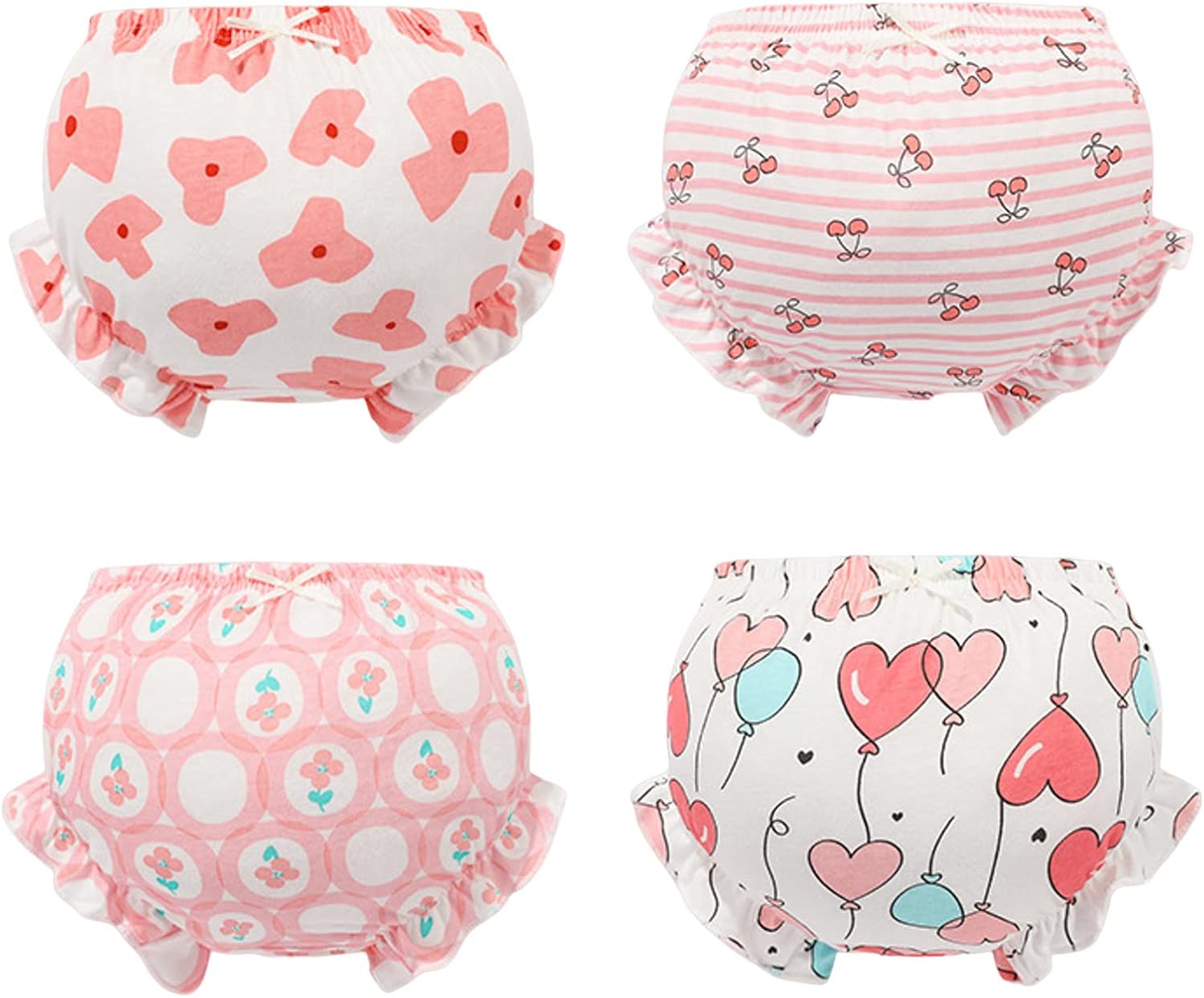 4-Piece Baby GirlsTraining Pants with Ruffle Detail Soft comfy