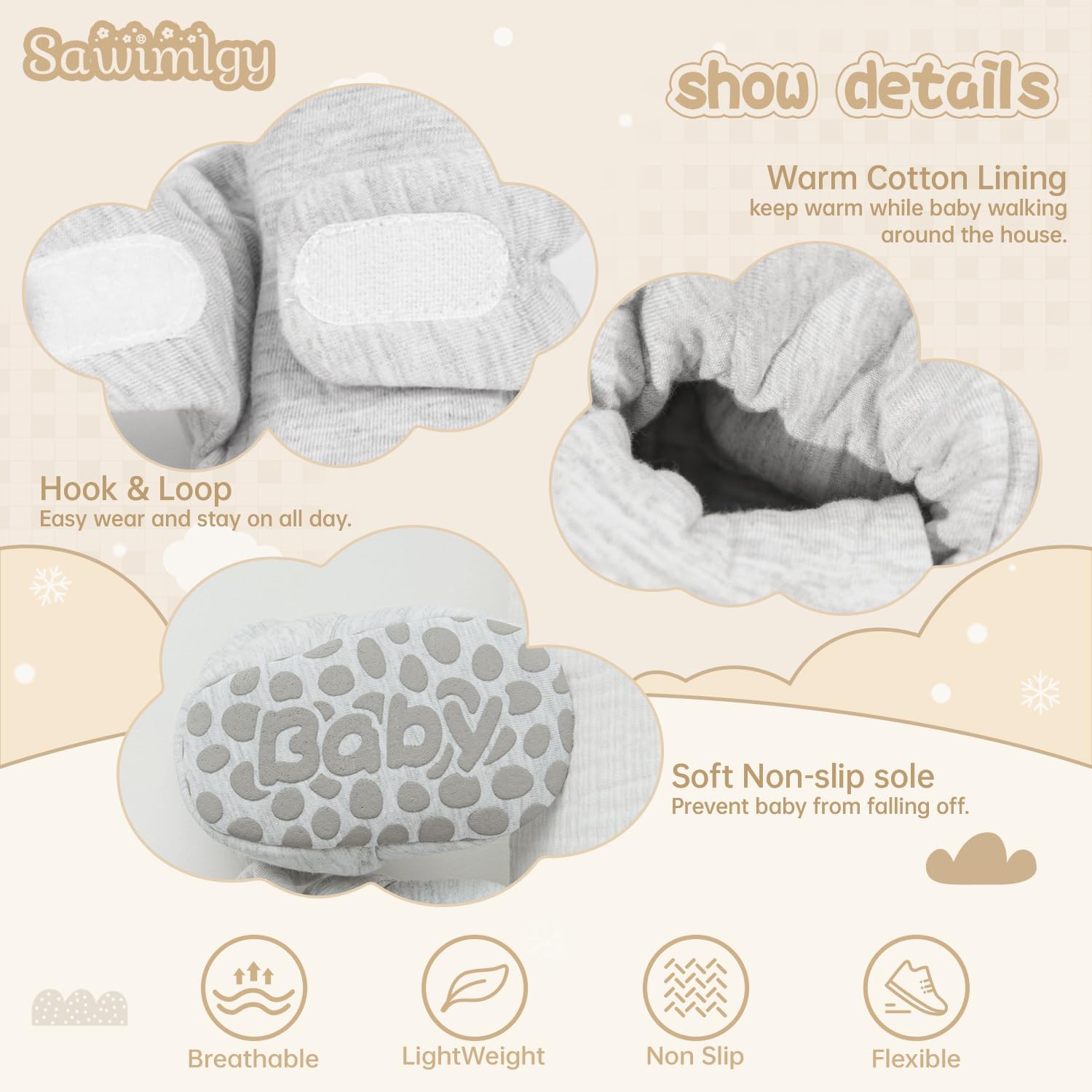 Safety Soft Cotton Booties for Babies