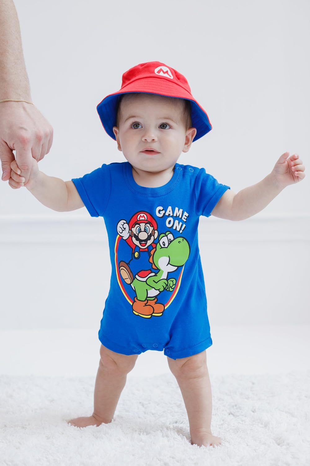Super Mario Mario Yoshi Romper Sun Hat