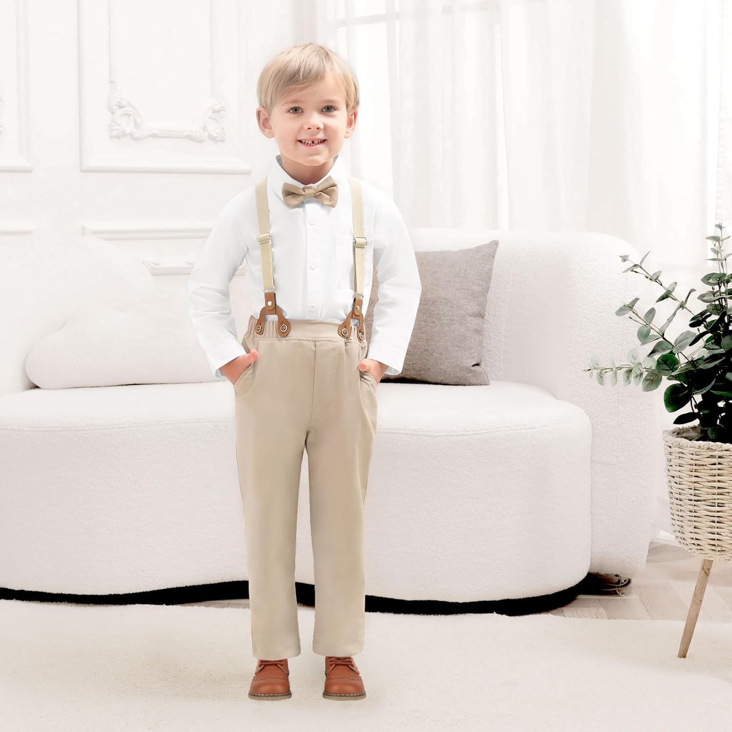 Toddler Boy Button Down Shirt and Pants Set 12M-8Y