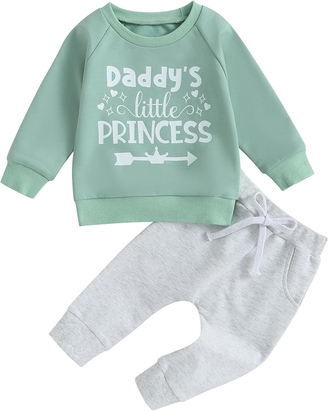 Perfect Toddler Baby Girl Clothes Daddys MaMa Cotton Sweater Pant Set
