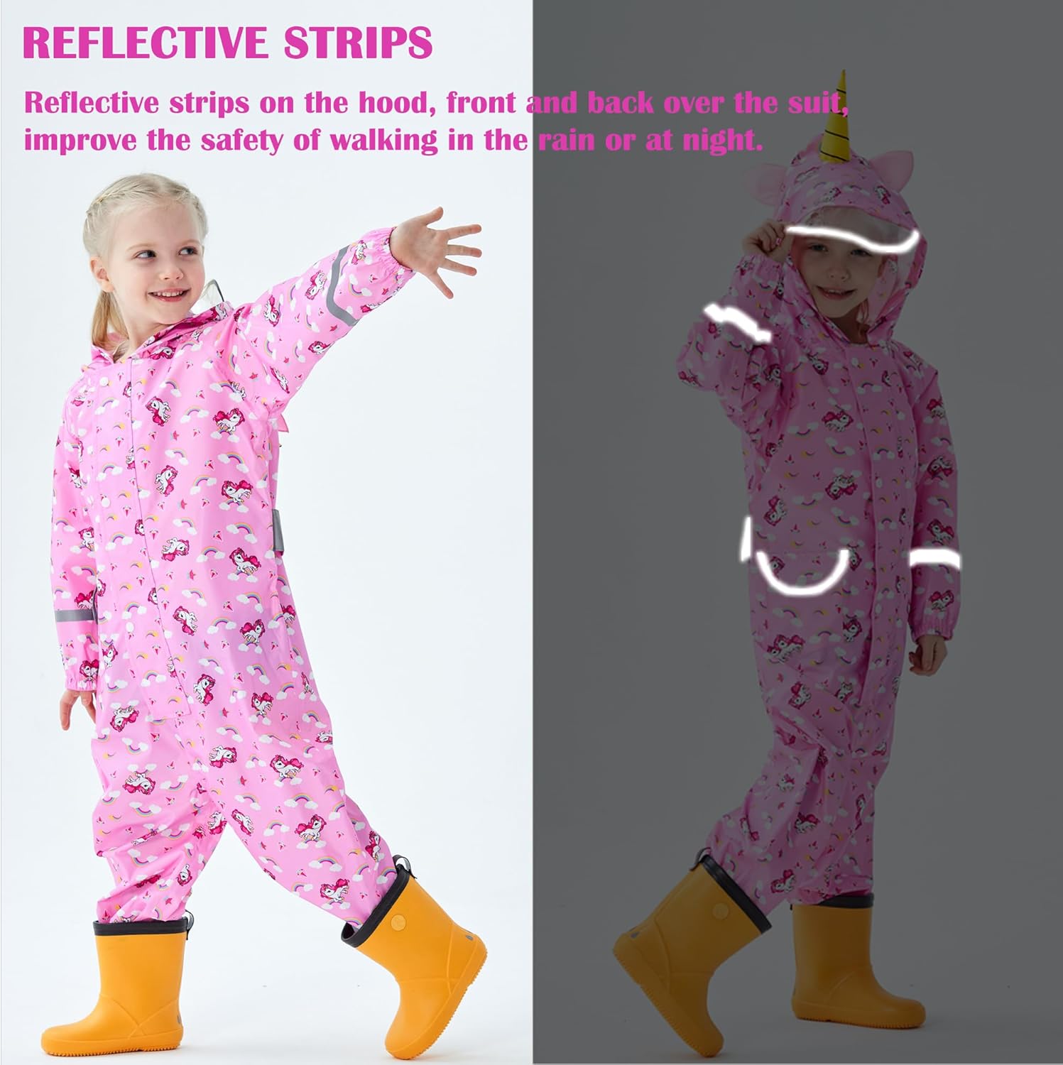 Waterproof Fewlby Toddler rain jacket unique design