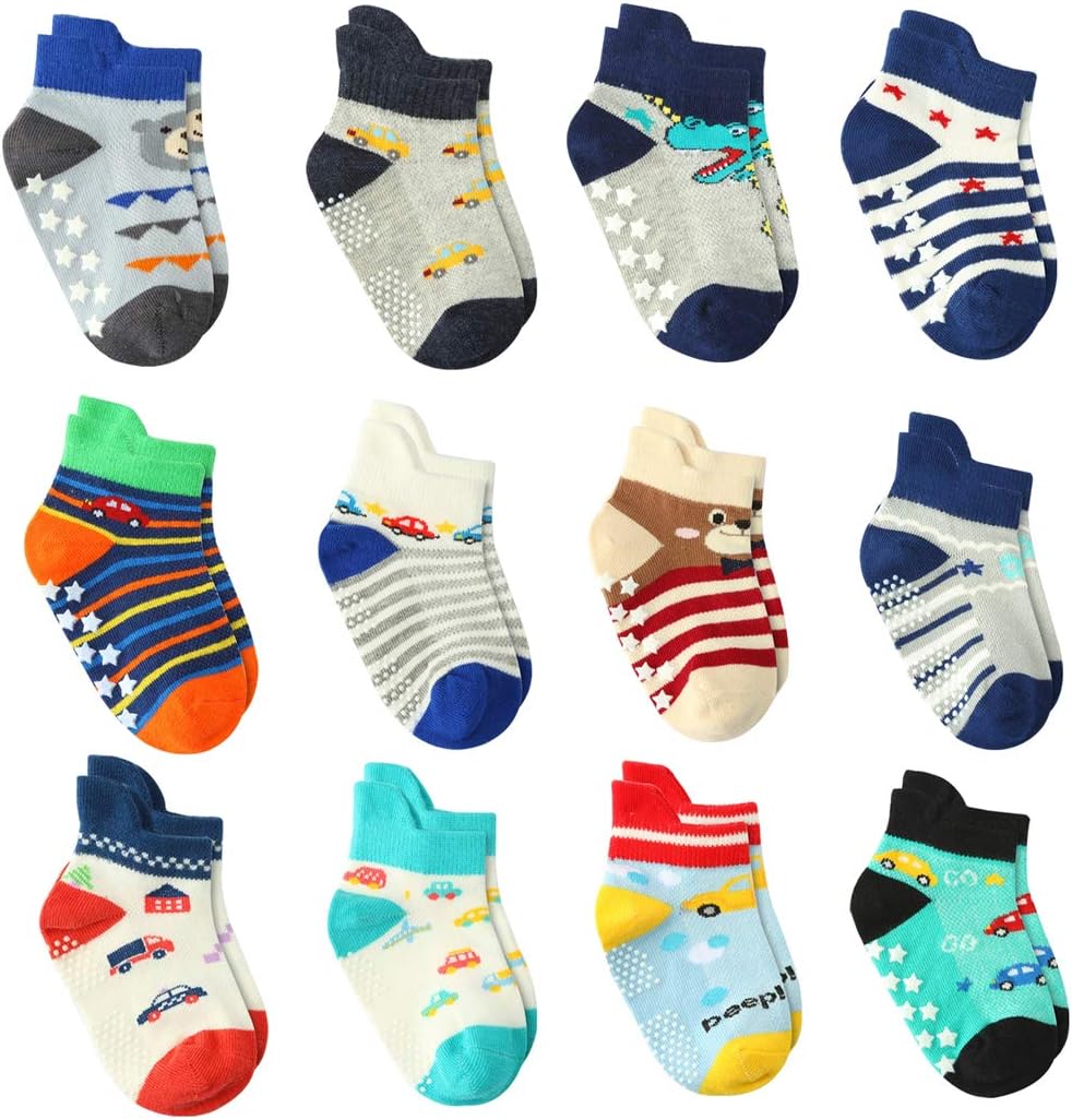 12 Pairs Toddler Boy Socks