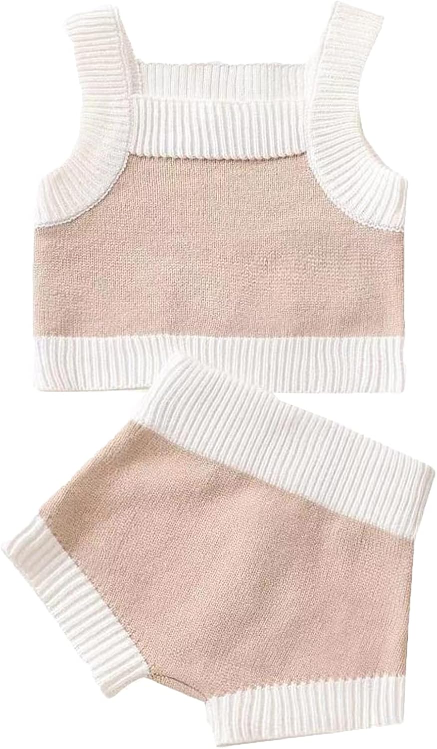 Toddler Baby Girls Knit Summer Outfit Set