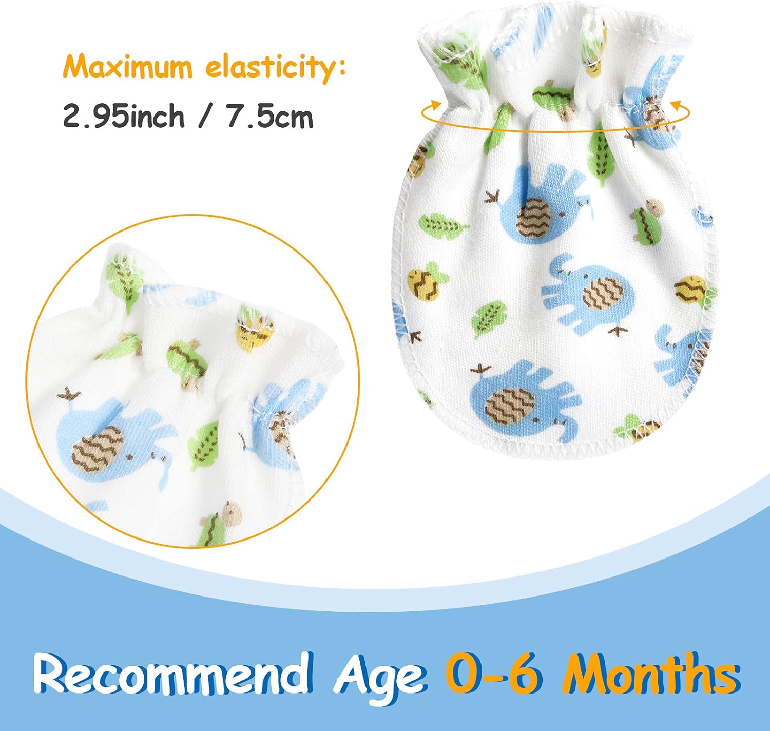 Geyoga 24 Pairs Newborn Baby Mittens - Soft Elastic Gloves for Babies