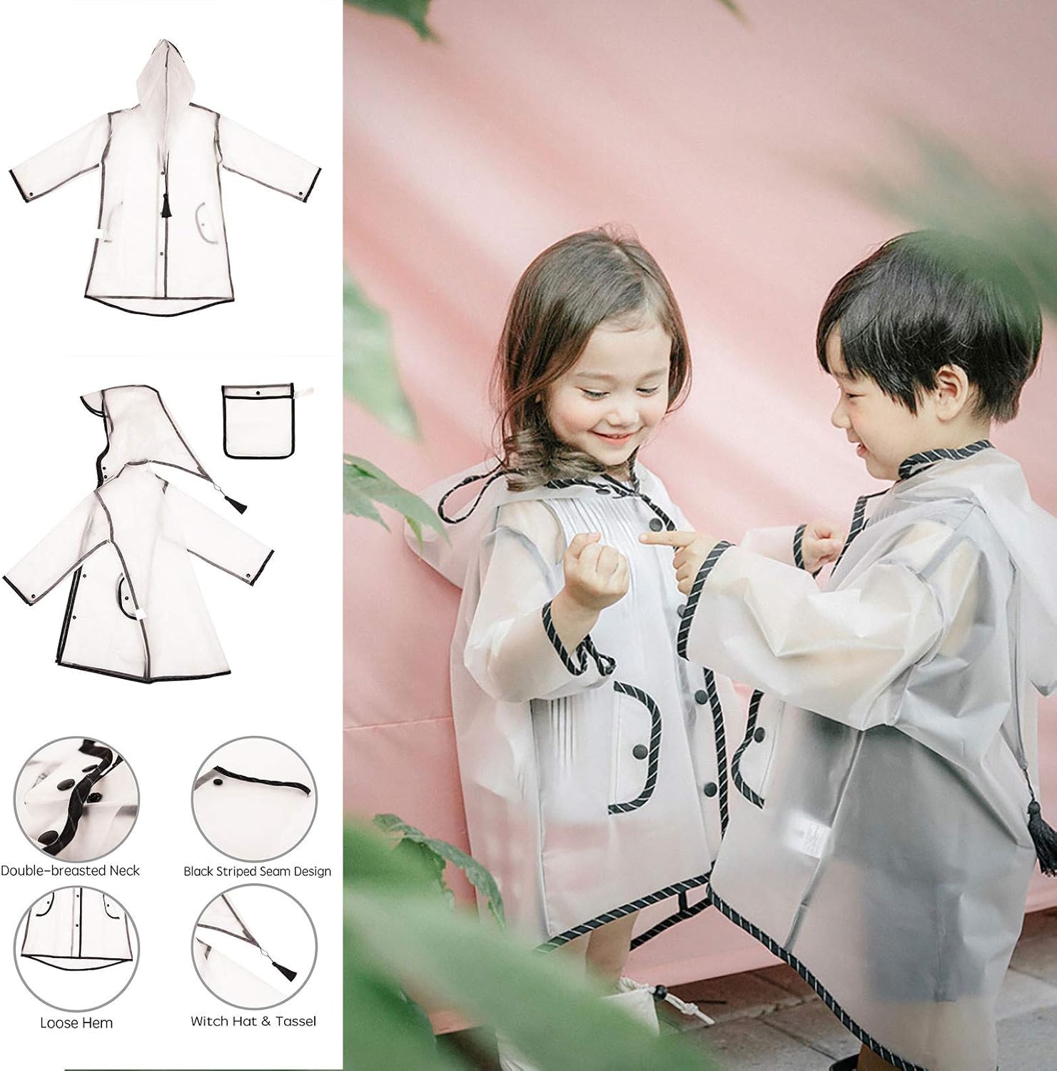 Unisex Raincoat Jacket for Kids waterproof and stylish