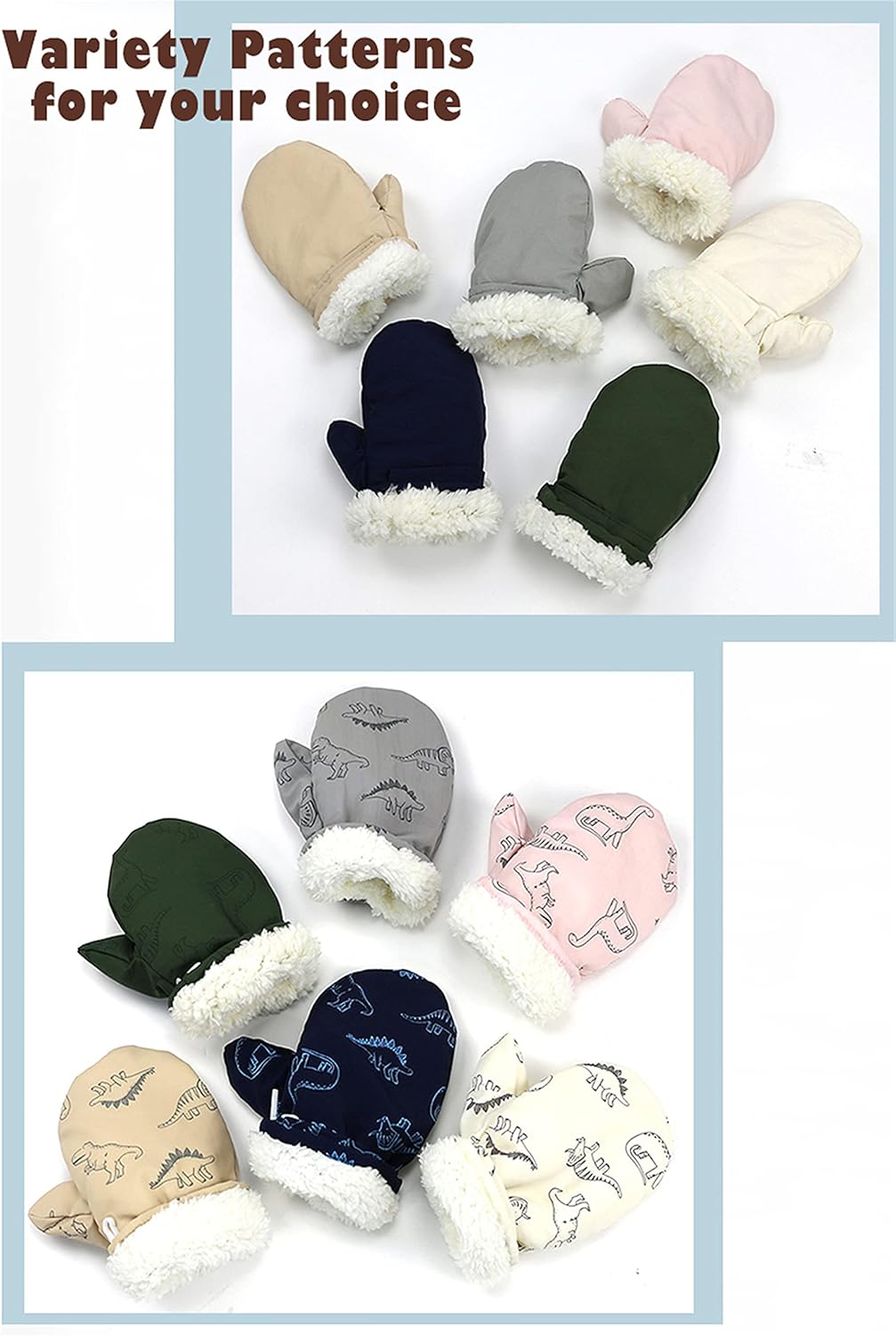Warm Safe Winter Mittens for Babies Kids