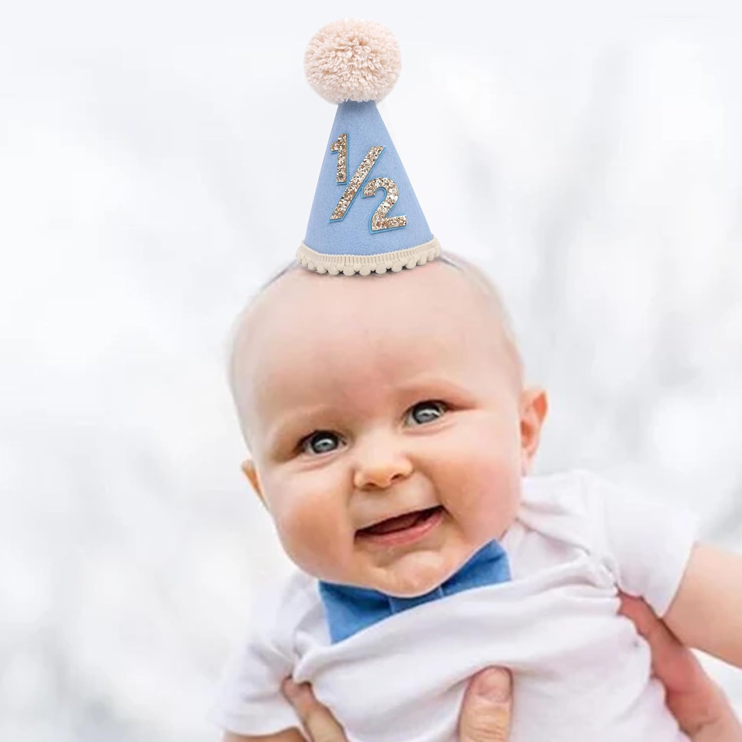 Half Birthday Cone Hat for Babies