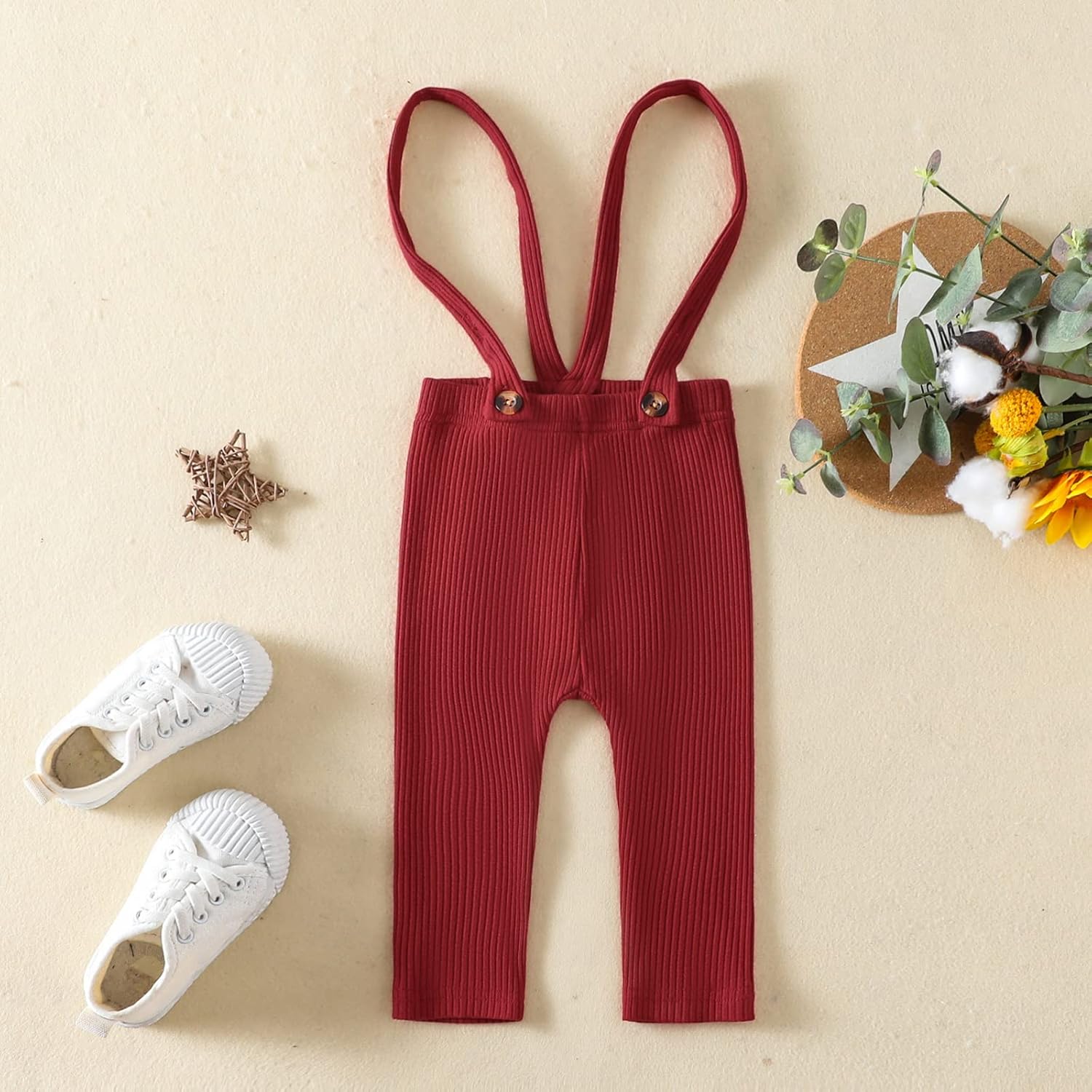Emmababy Baby Boy Knit Leggings with Suspenders