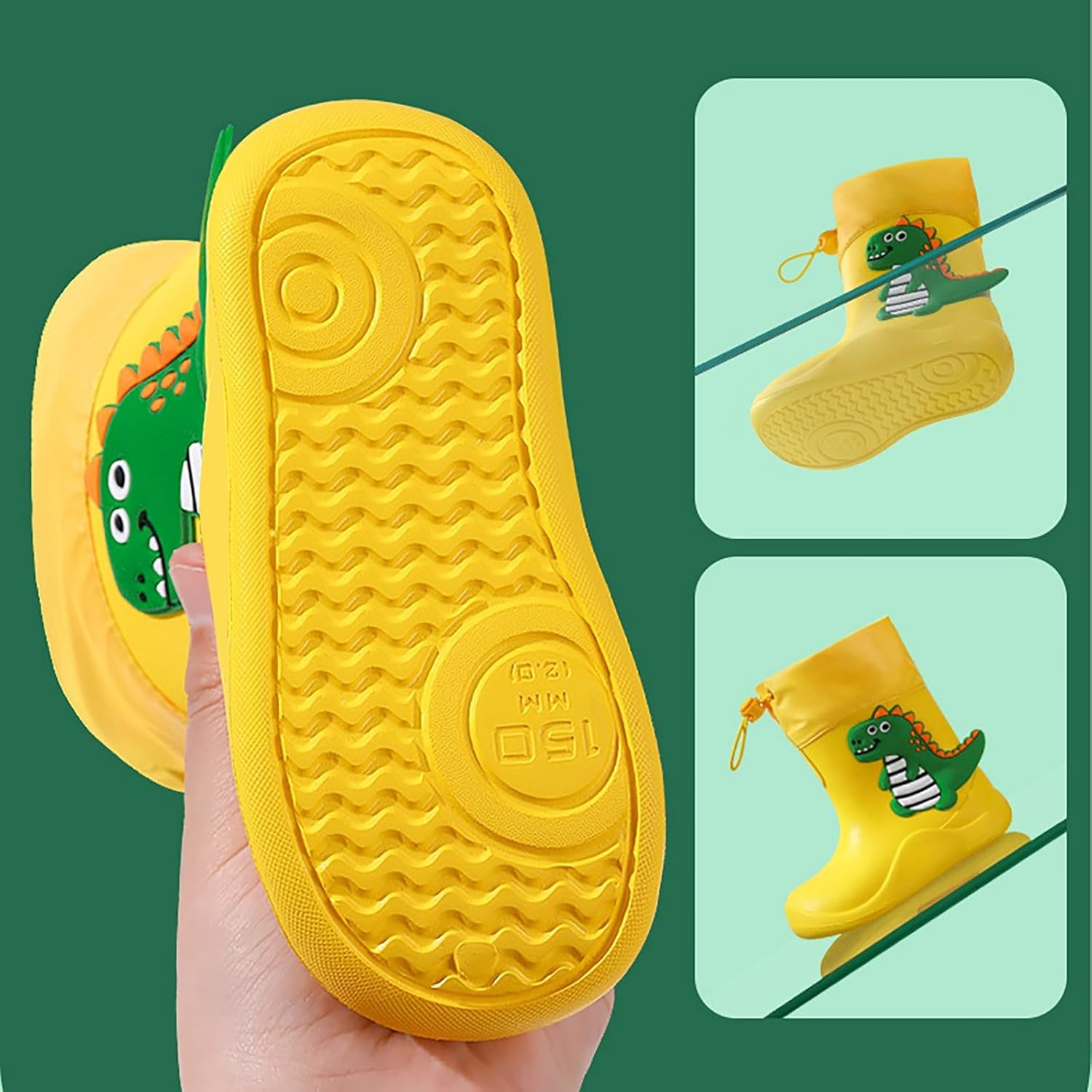 Gaoqi Toddler Kids Cartoon Animal Rain Boots waterproof slip-resistant shoes