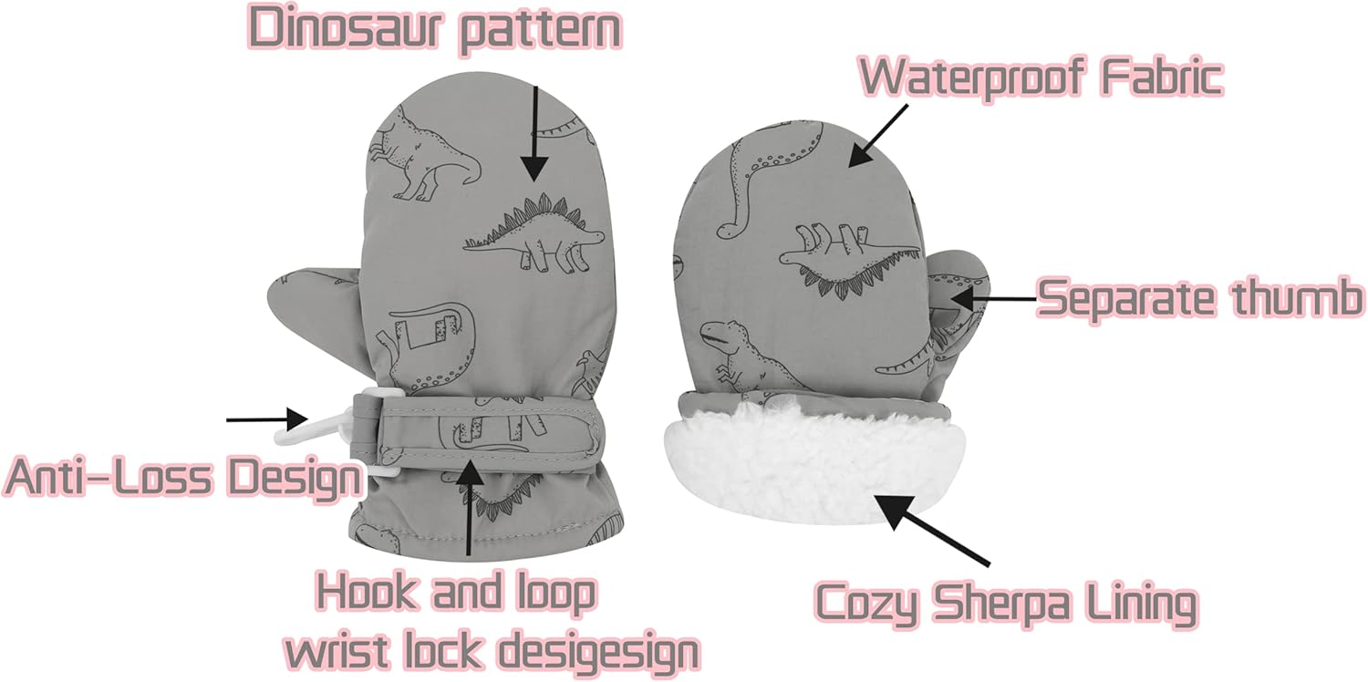PerfectKids Waterproof Cozy Baby Gloves for Winter