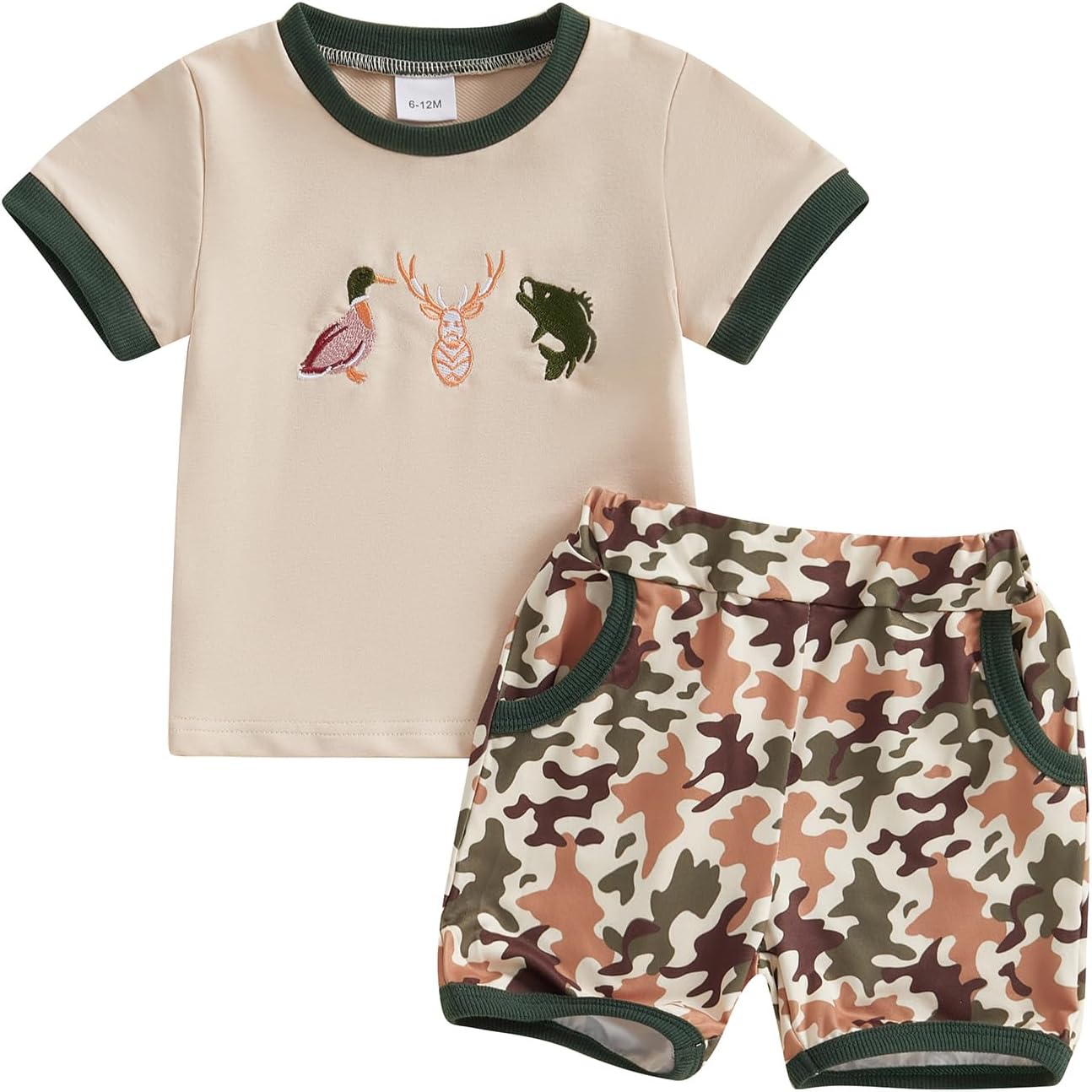 Brvxia Summer Challenge for Baby Boys T-Shirt Shorts Camouflage Elastic