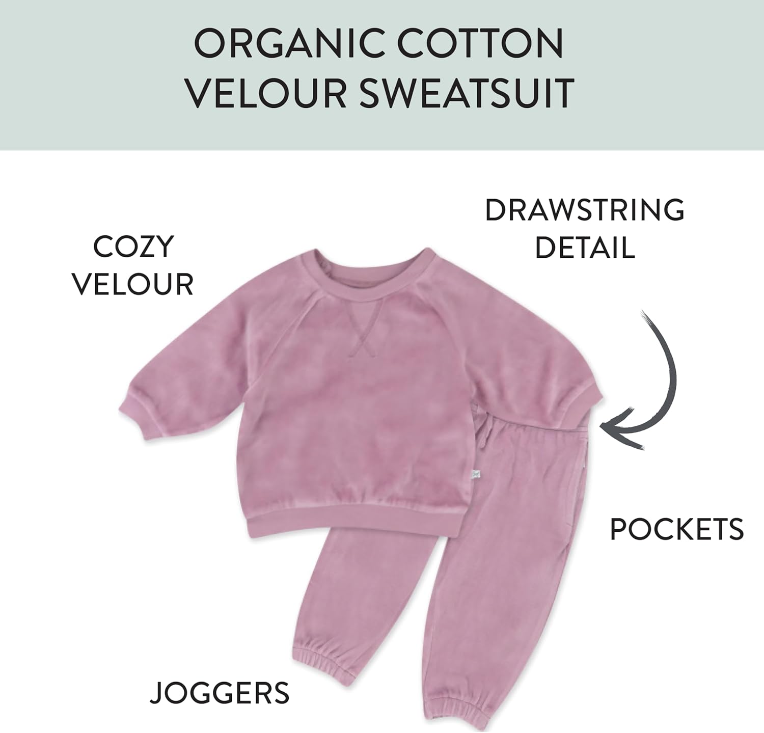 HonestBaby Velour Hoodie and Jogger Set