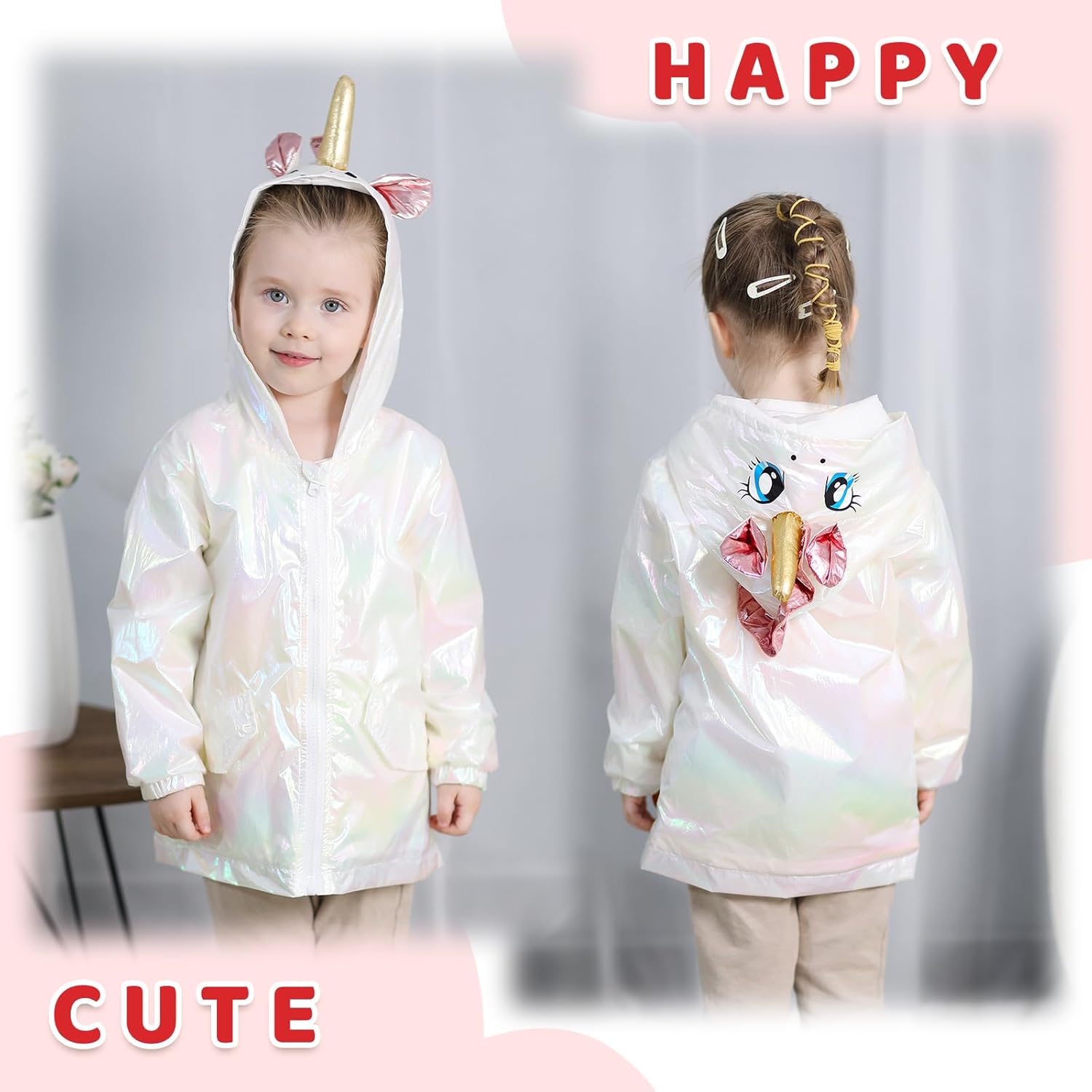YOUNGER TREE Toddler Cartoon Duck Raincoat