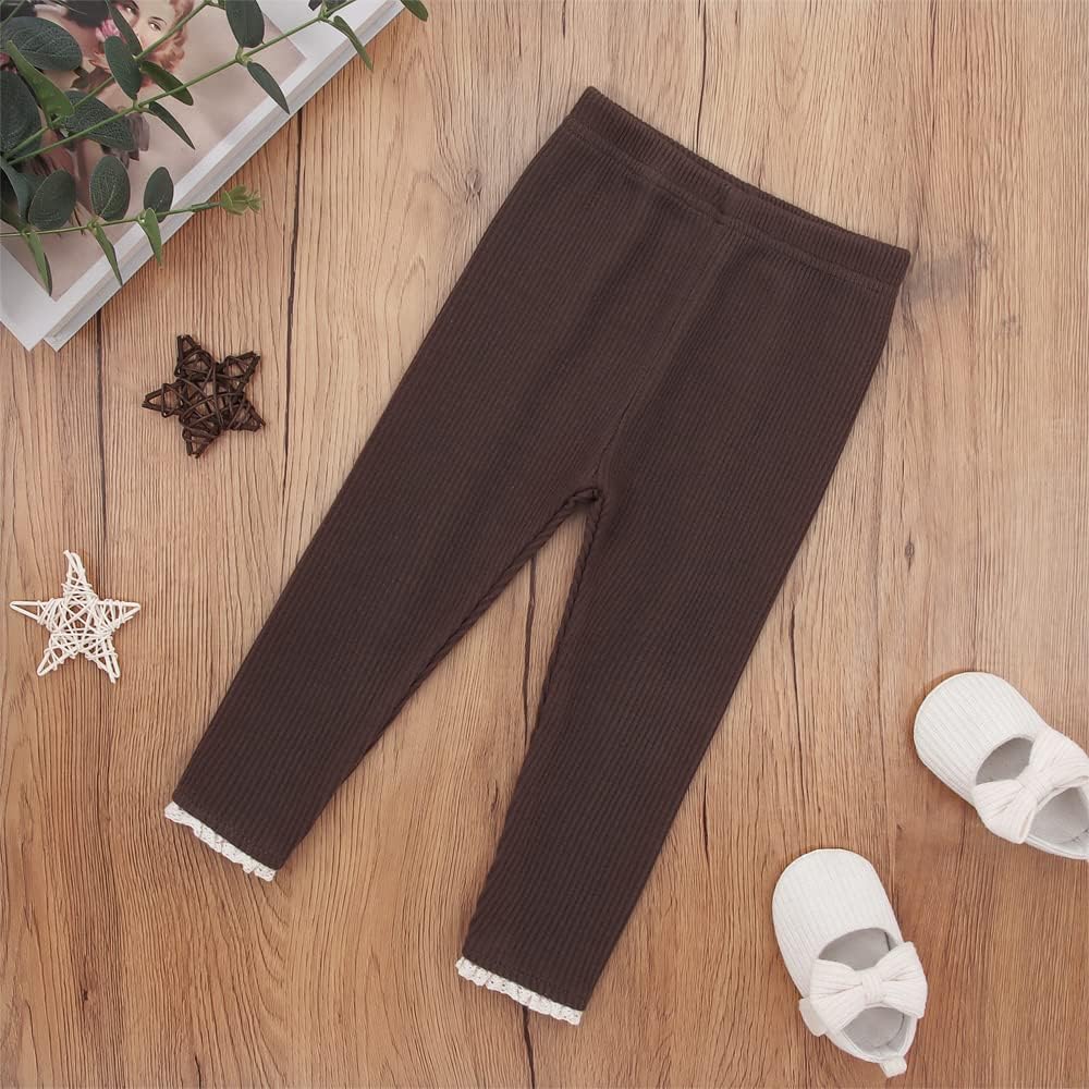 Perfect Comfy Ruffle Leggings for Toddler Girls Warm Cotton Blend Bottoms