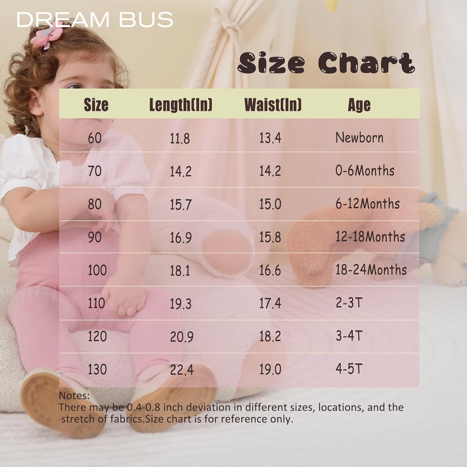 DREAM BUS 5 Pack Toddler Girl Cotton Joggers