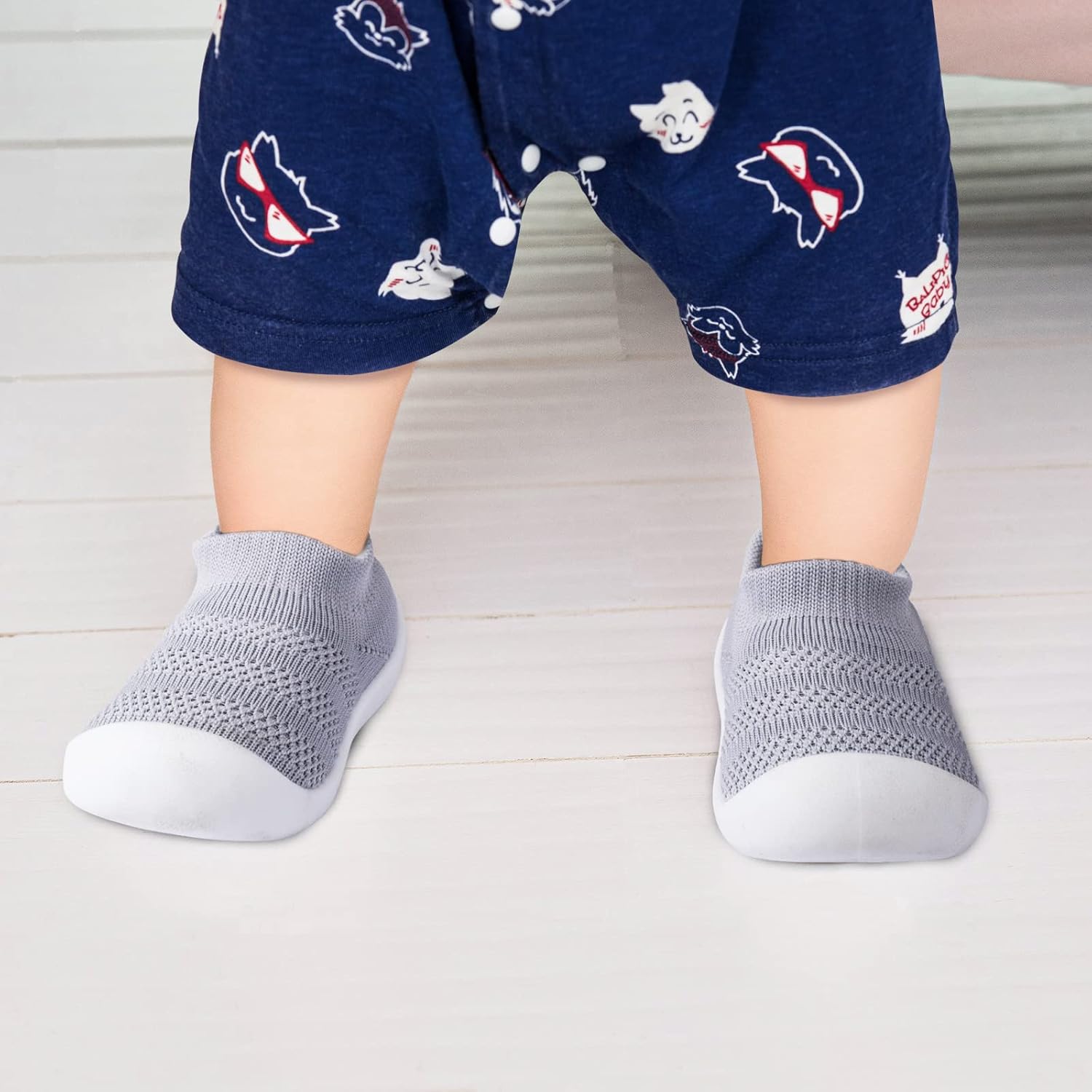 Pluatyep Baby Toddler Walking Shoes Non-Skid Socks Slip-On Slippers