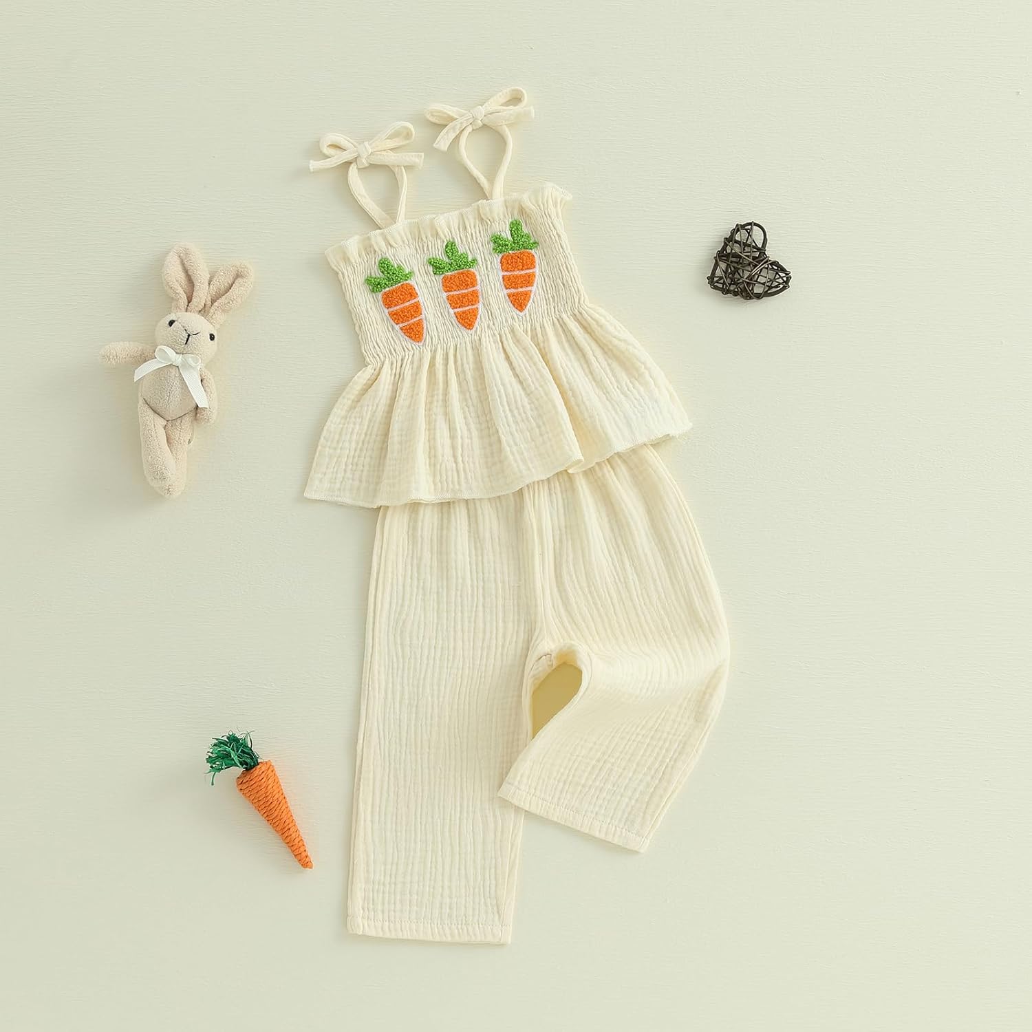 Easter Dress for Toddler Girl Cute Printed Oblong Set
