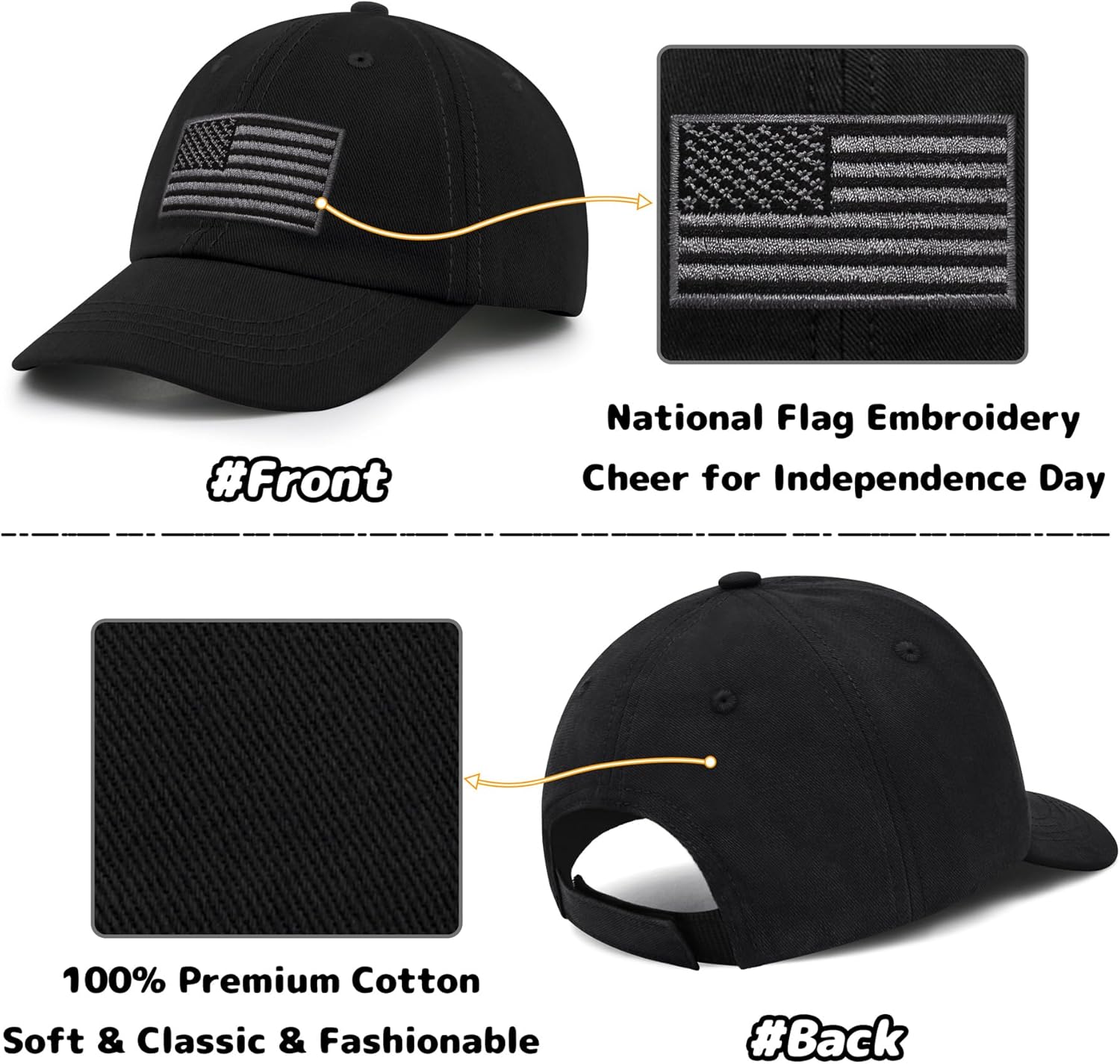 Olreco Toddler Baseball Cap with USA Flag Design