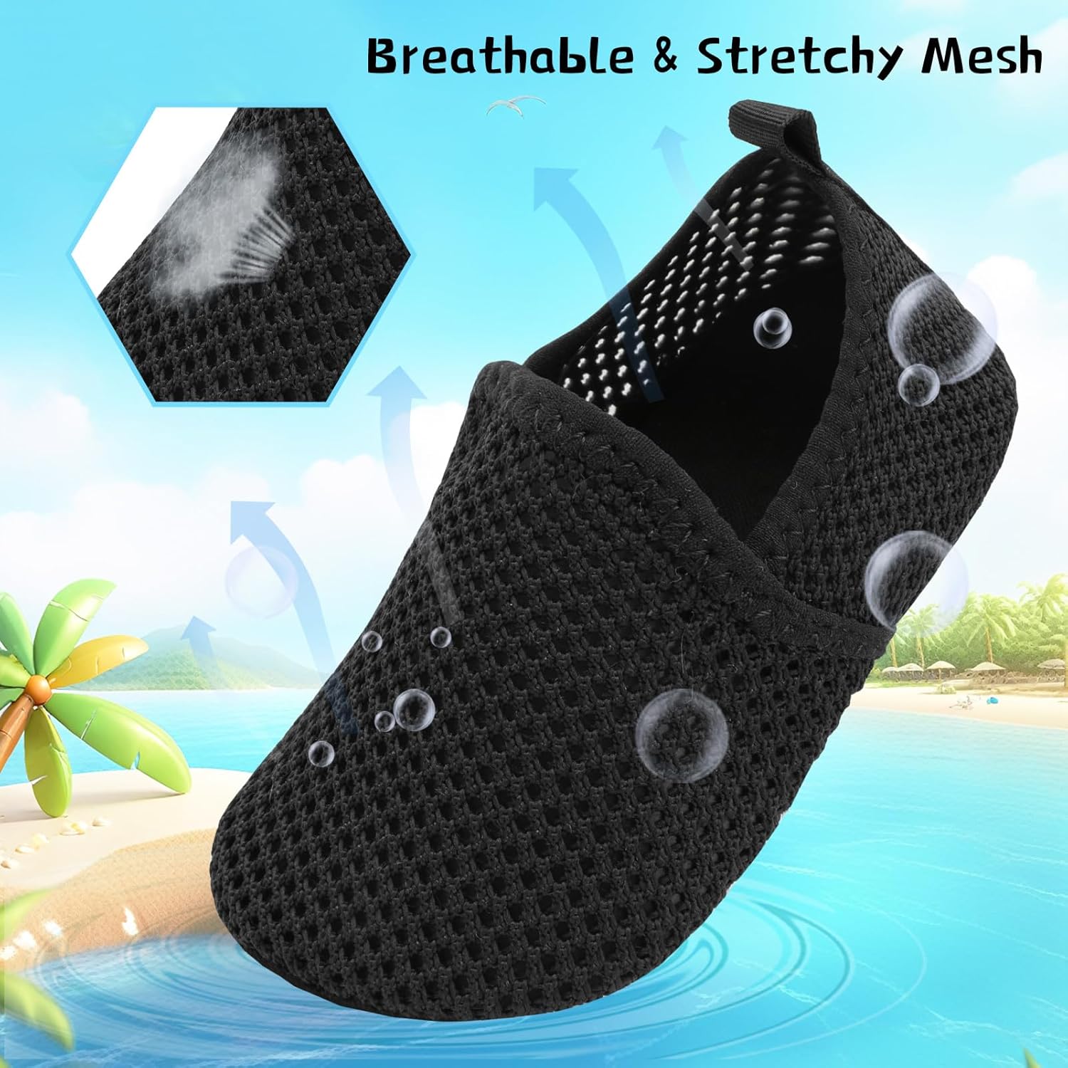 Quick-Dry Adjustable Toddler Water Shoes for Kids