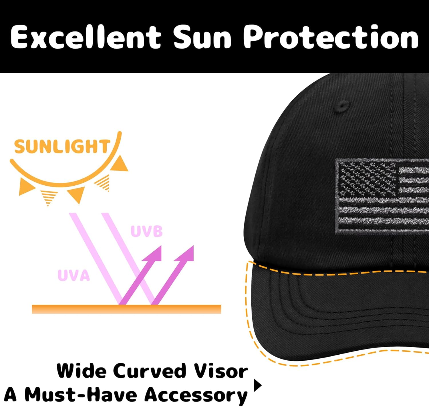 Olreco Toddler Baseball Cap with USA Flag Design