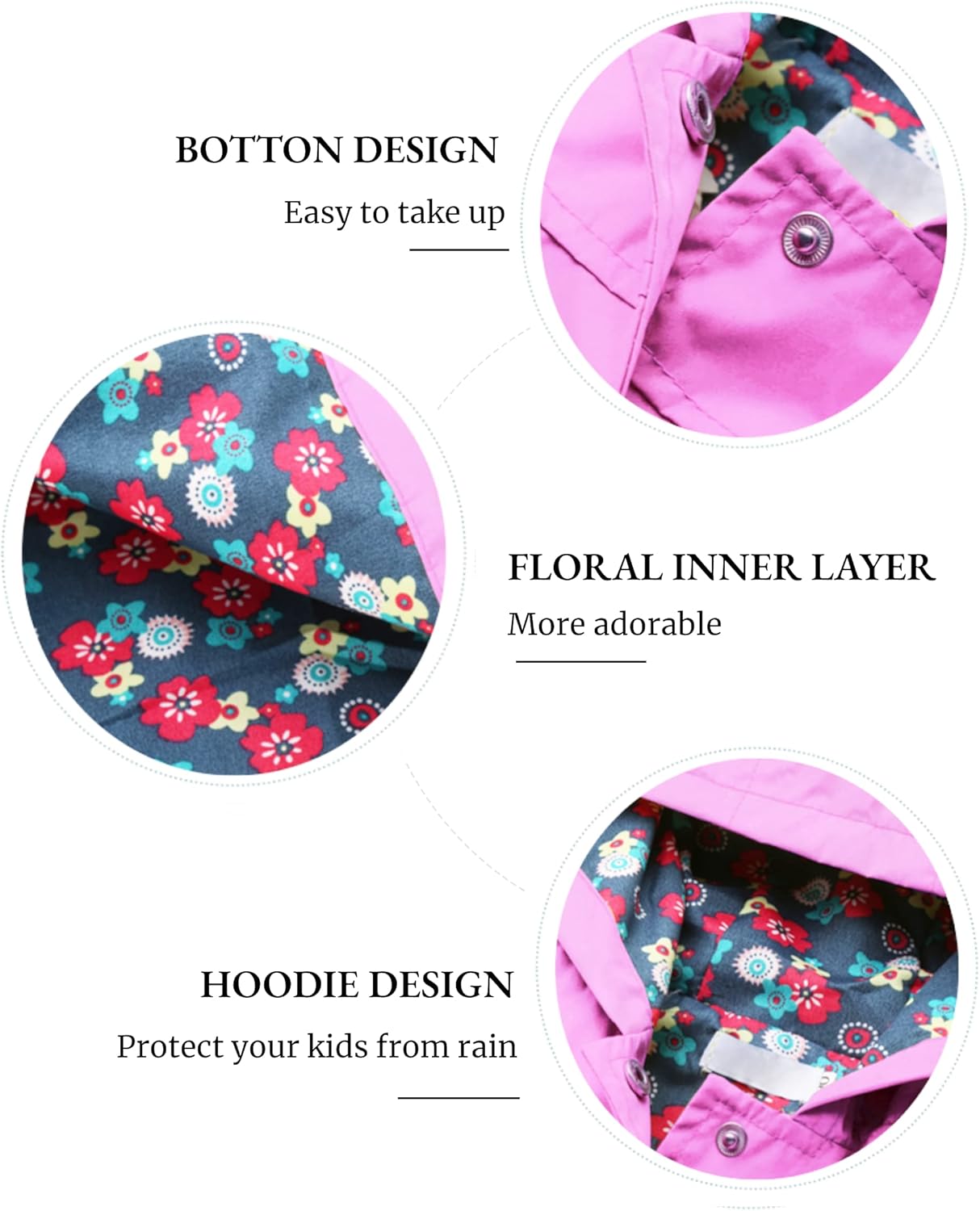 Arshiner Baby Girl Waterproof Hoodie