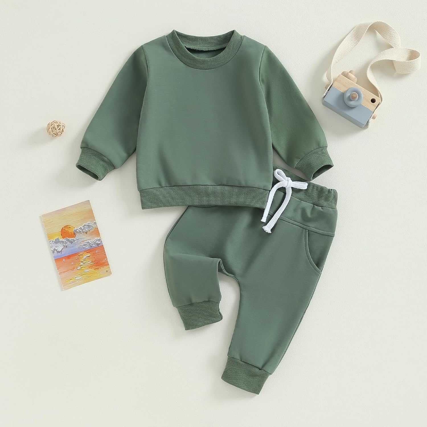 Tiacham Baby Outfits Cute sweatshirt Pants Set