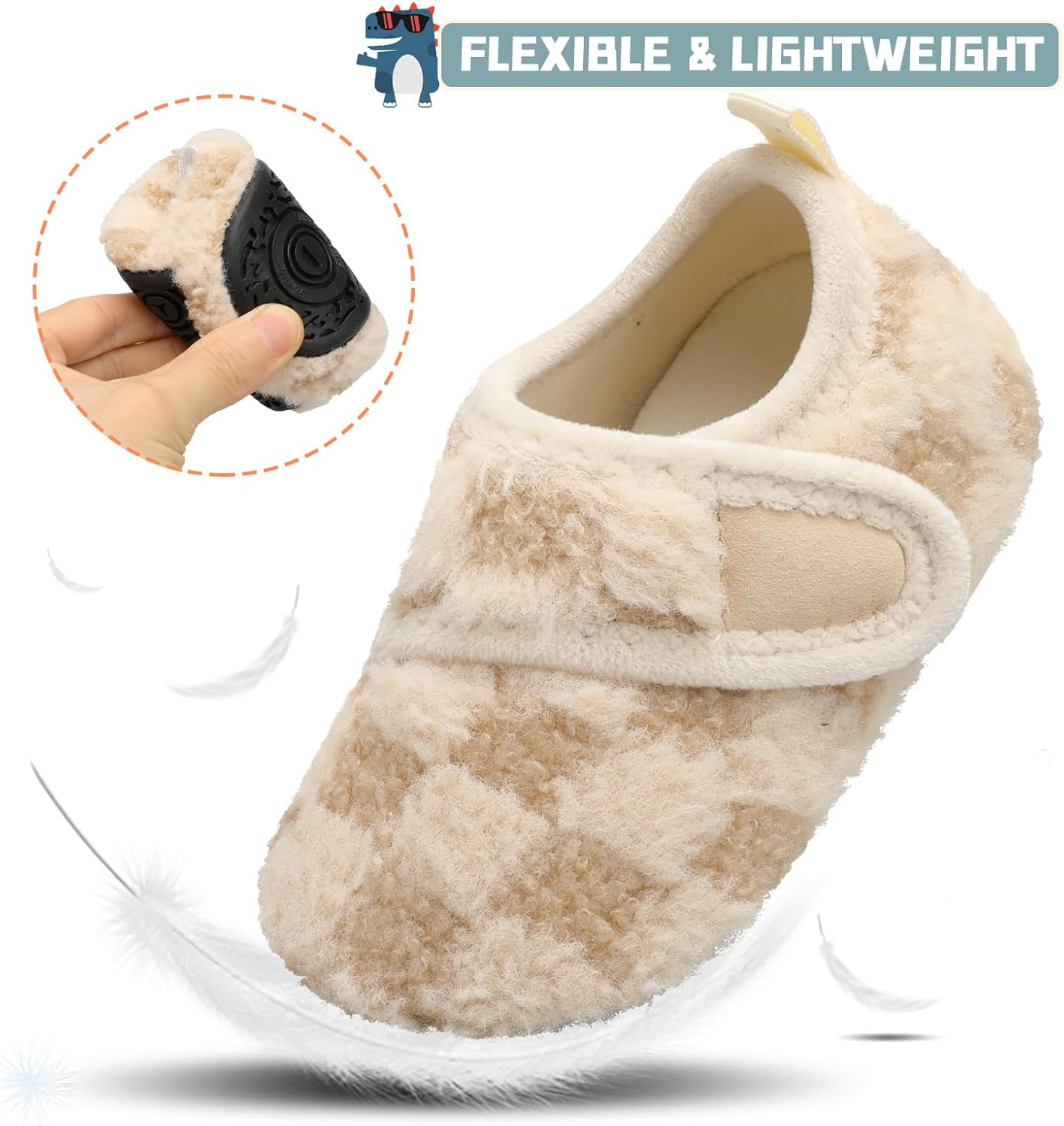 Warm Cozy Non-Slip Lightweight Toddler Slippers