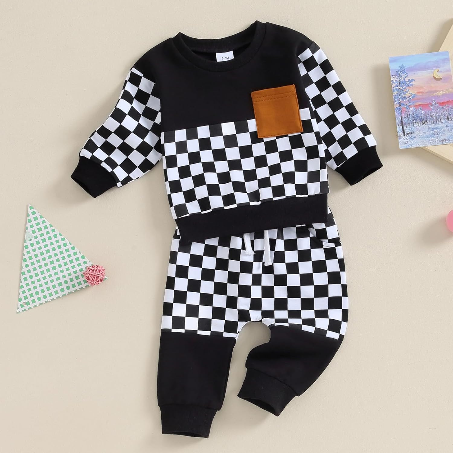 Shejingb Toddler Baby GirlCloset Crewneck Sweatsuit Set 2Pcs