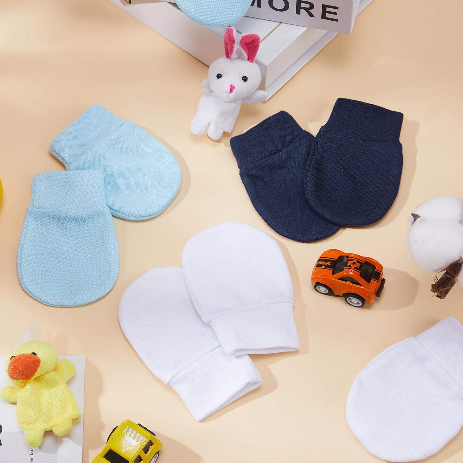 Geyoga 6 Pairs Newborn Toddler No Scratch Gloves