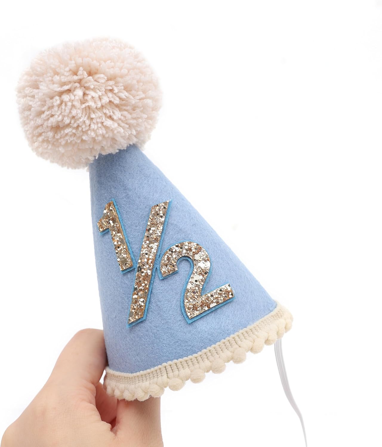 Half Birthday Cone Hat for Babies