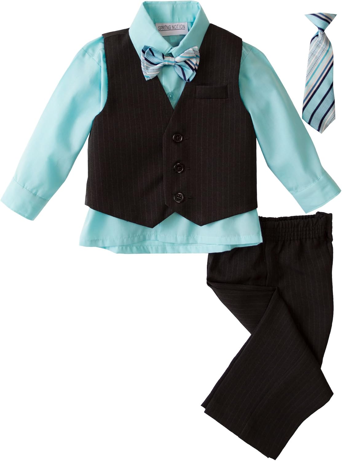 Spring Notion 5-Piece Pinstripe Vest Set for Boyfriends