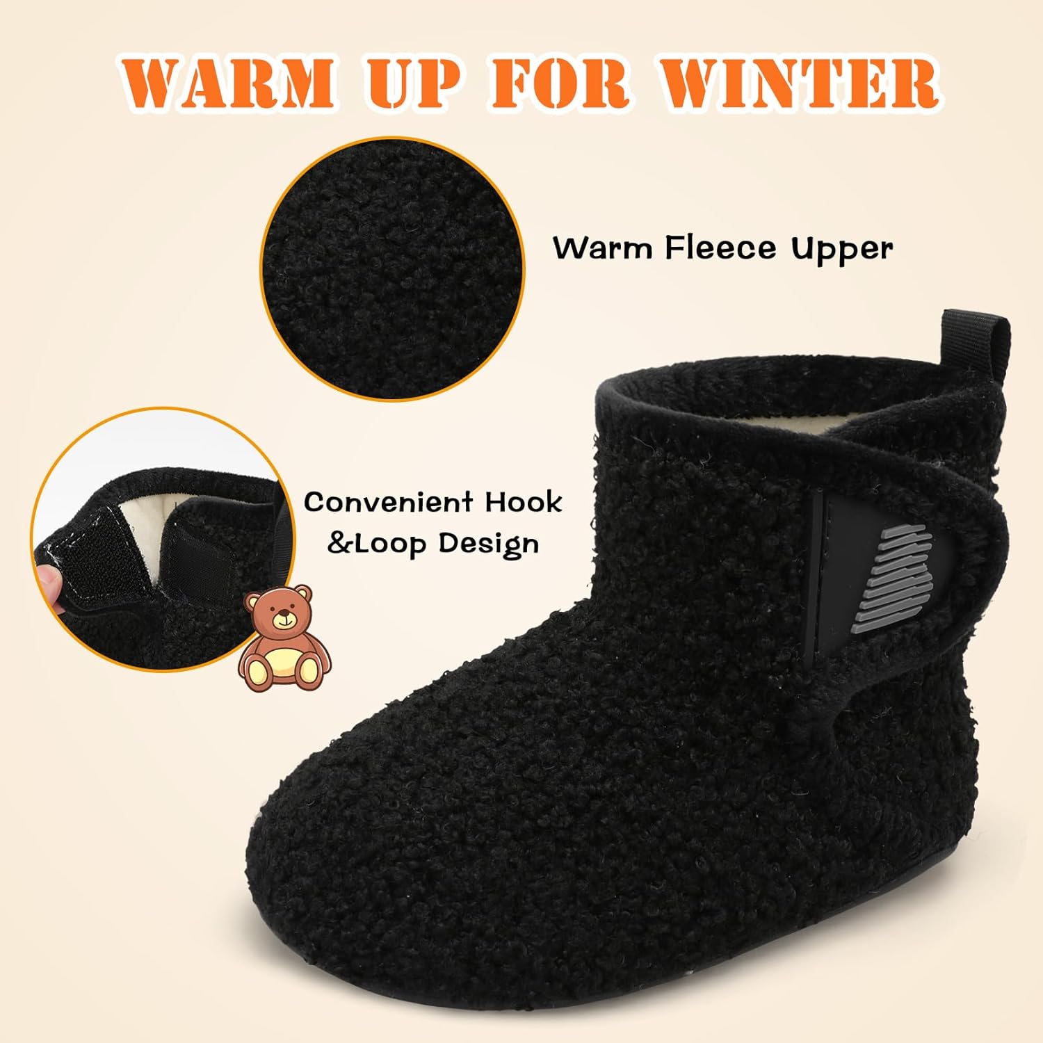 Barerun Toddler Slippers Warm Cozy
