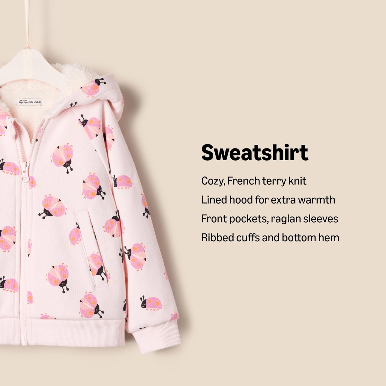 Inspired Charm Amazon Essentials x Sofia Grainge Unisex Toddler Baby Zip Hoodie