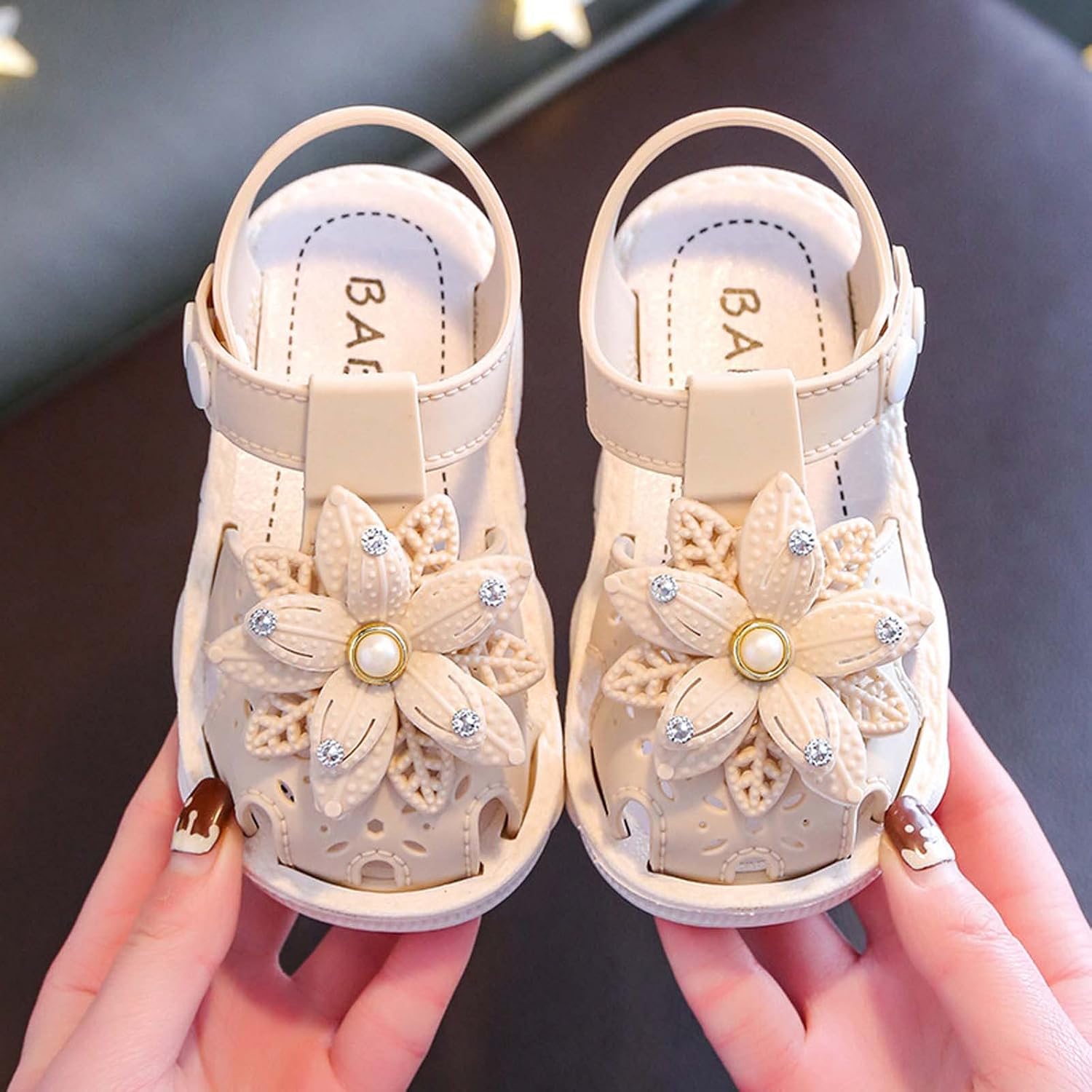Floral Bow Slip-On Sandals