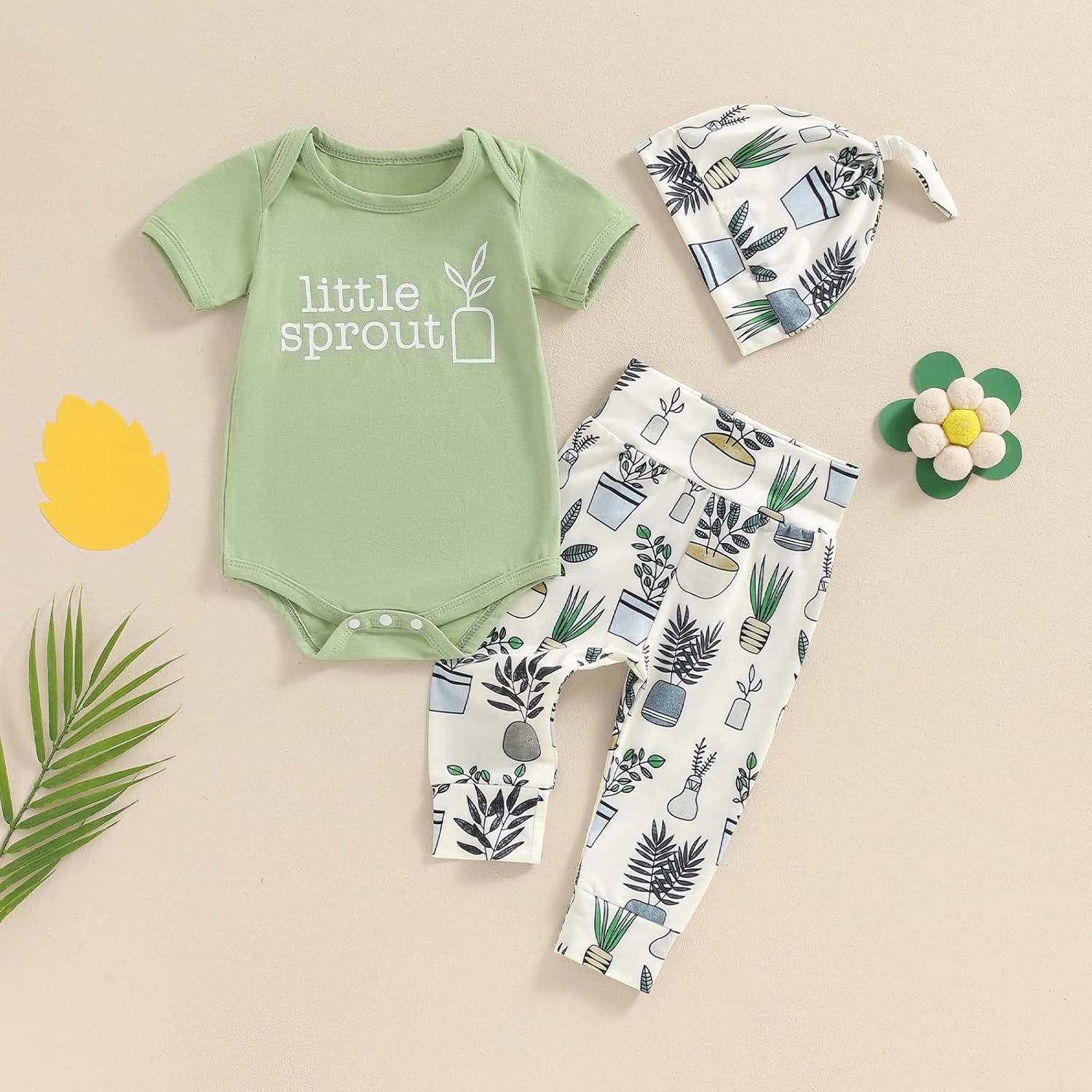 Chloefairy Newborn Summer Romper Set for Baby Boy and Girl