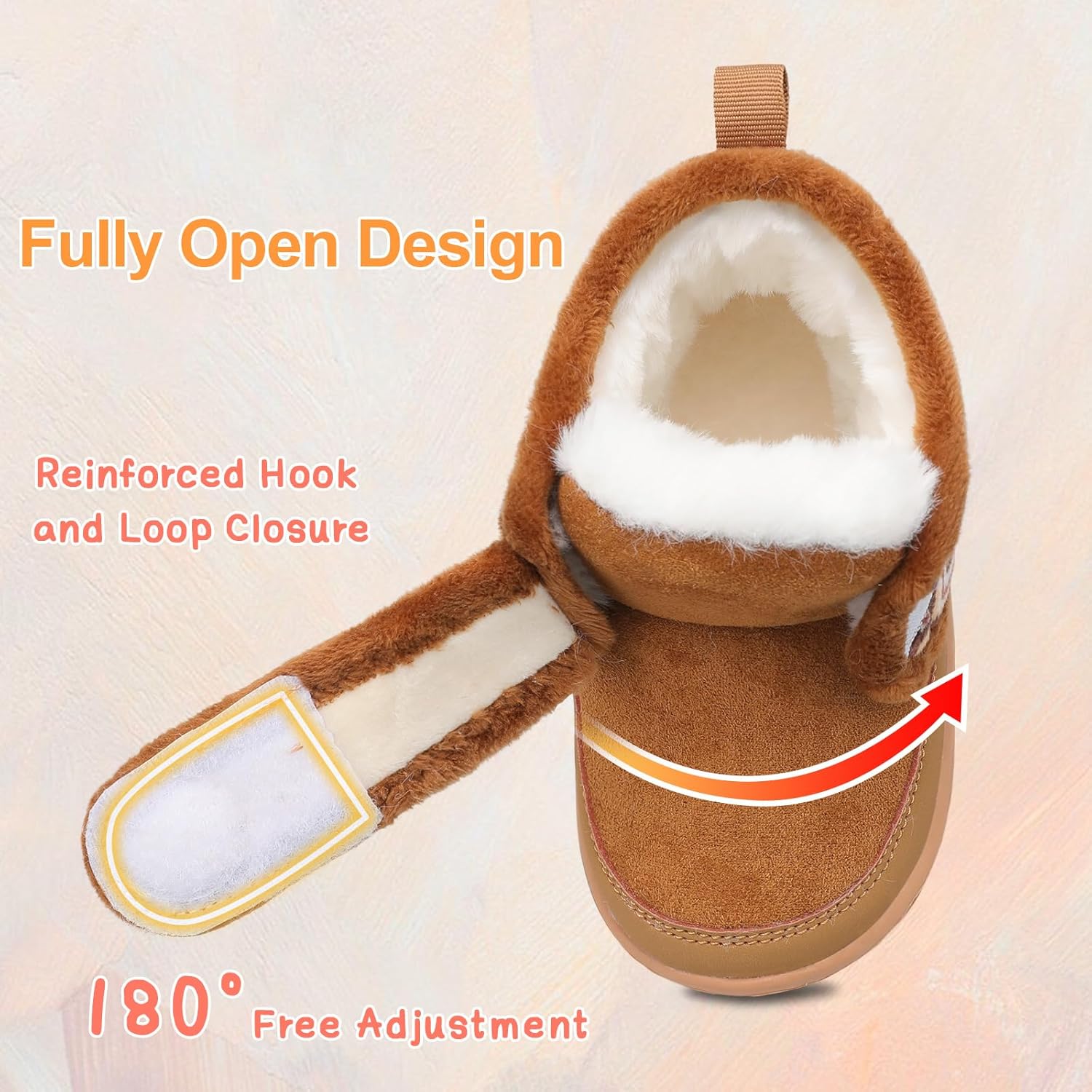 Scurtain Toddler Slippers Fuzzy Winter Boots for Boy Girl Cozy House Shoes