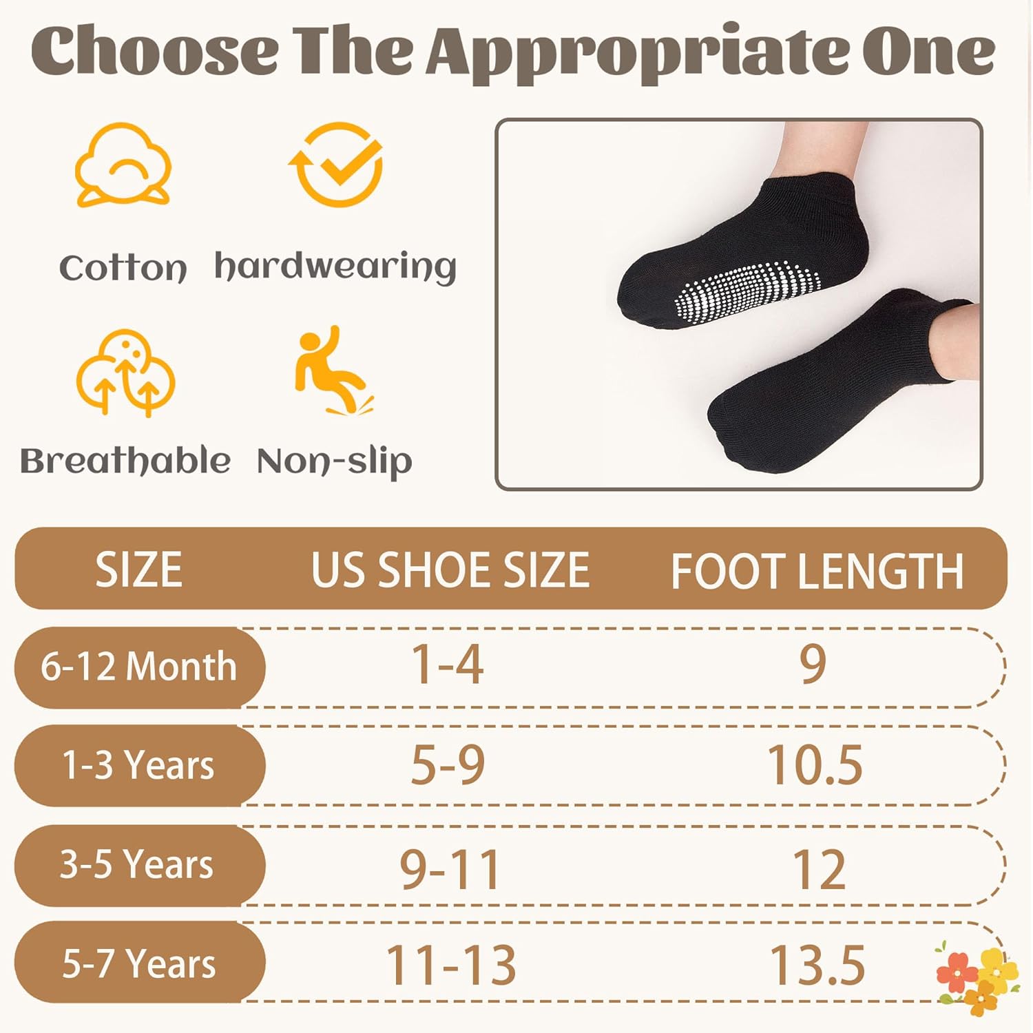 HYCLES Non-Slip Toddler Socks