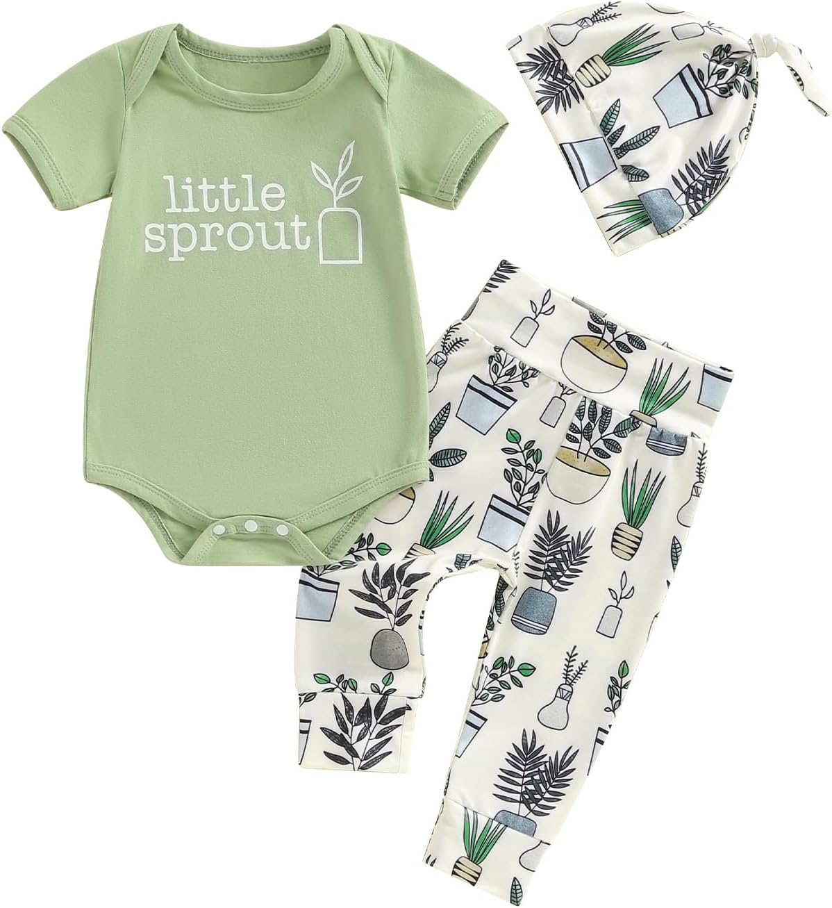 Chloefairy Newborn Summer Romper Set for Baby Boy and Girl
