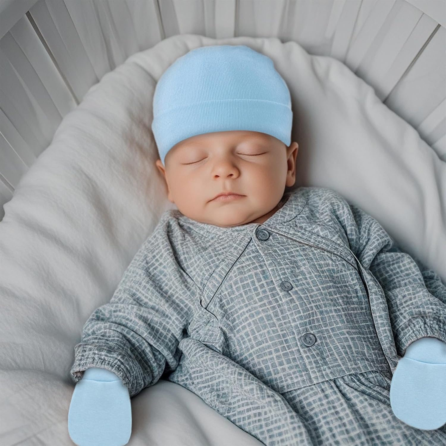 Fecawd Baby Hat and Mitten Set for Babies