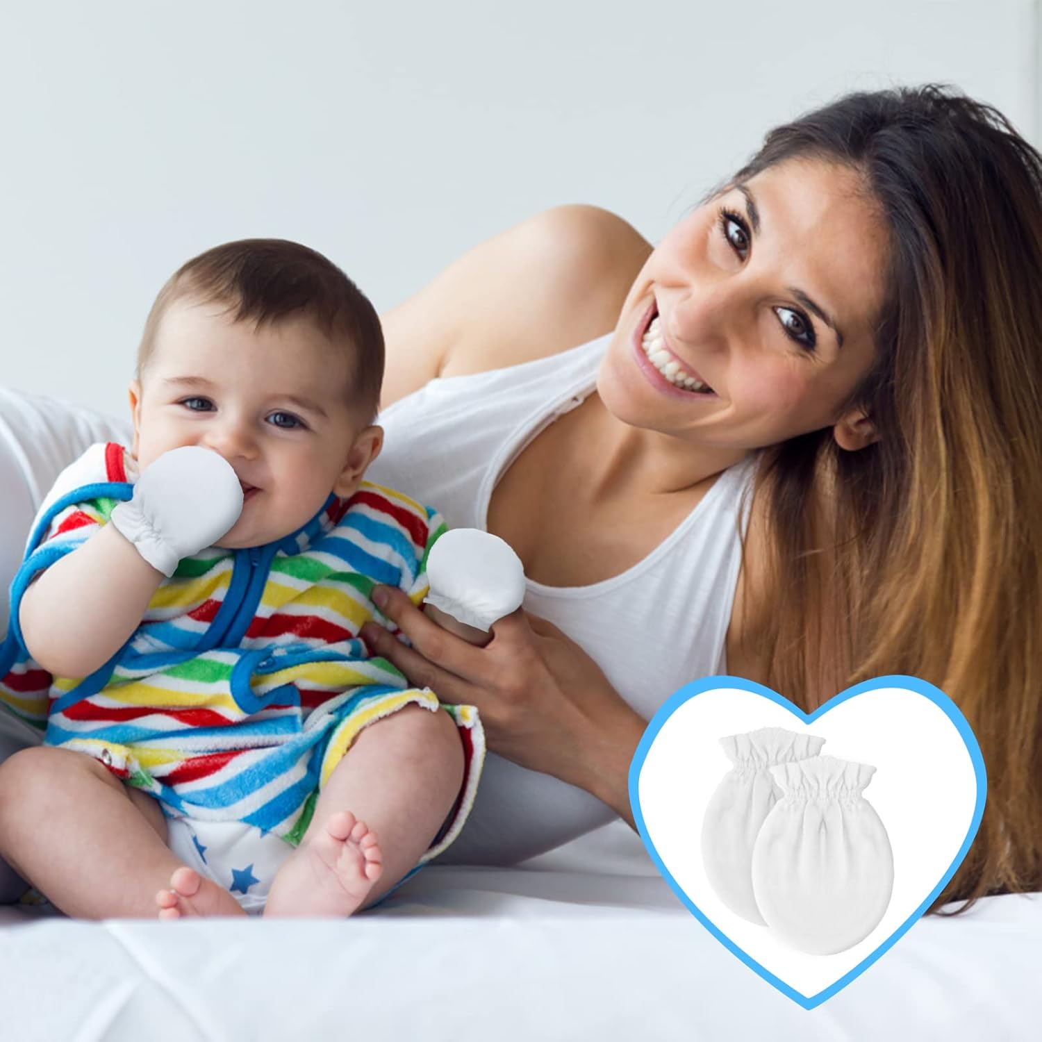 Soft 12-Pair Baby Mittens for Newborns