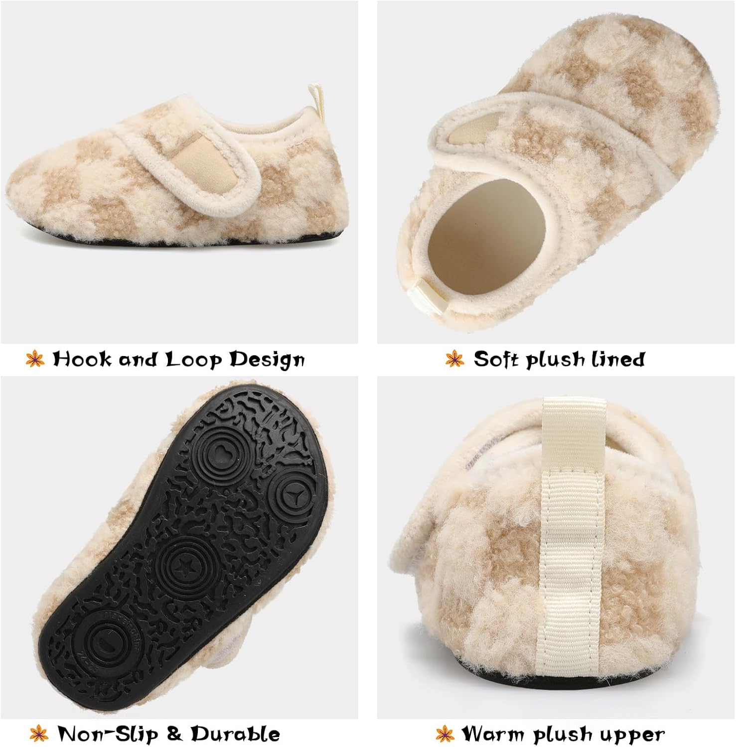 Warm Cozy Non-Slip Lightweight Toddler Slippers