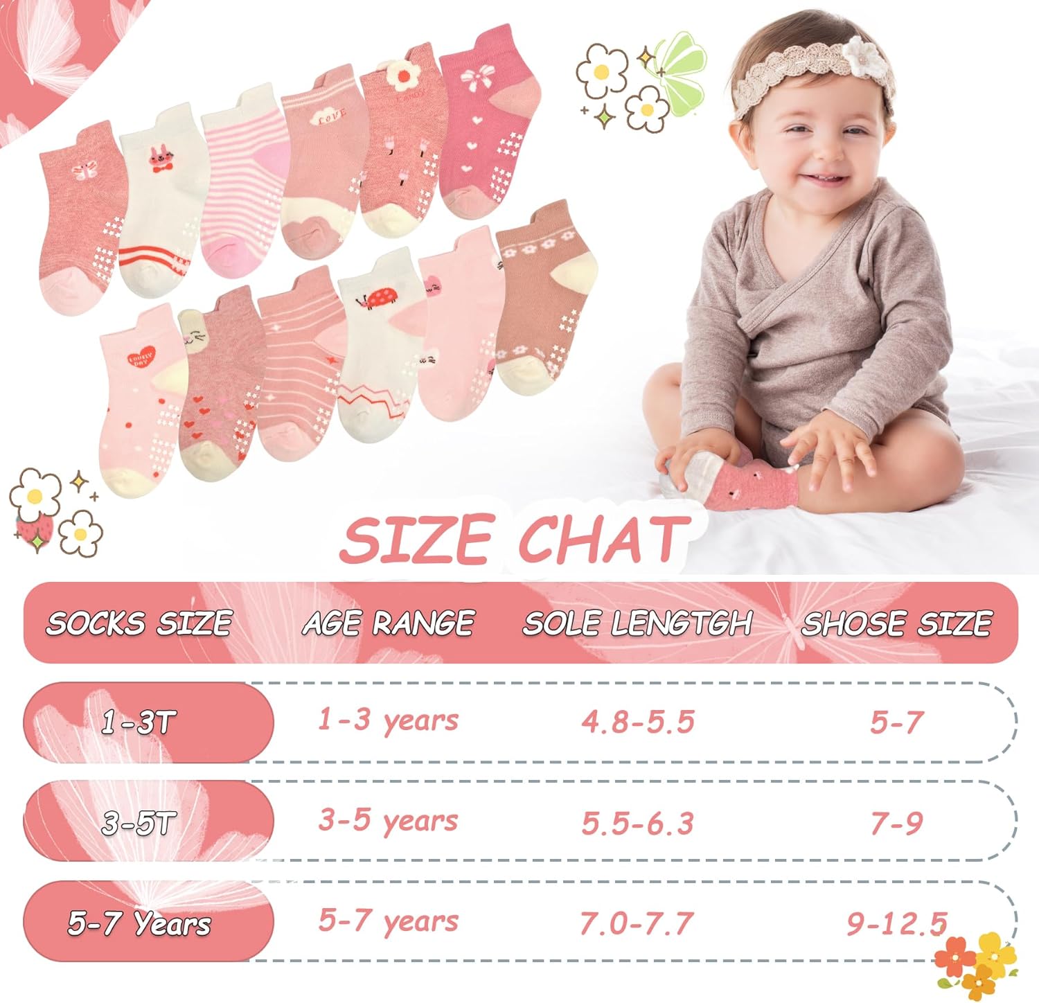 SkiBeaut Ankle Socks Non Slip